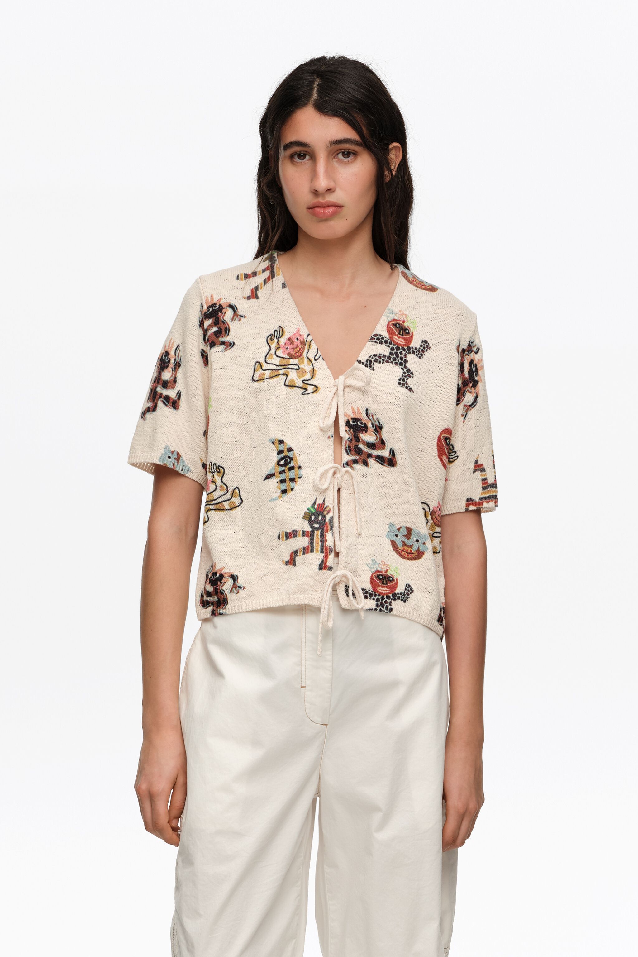 Samba Strick-Cardigan mit Bändern