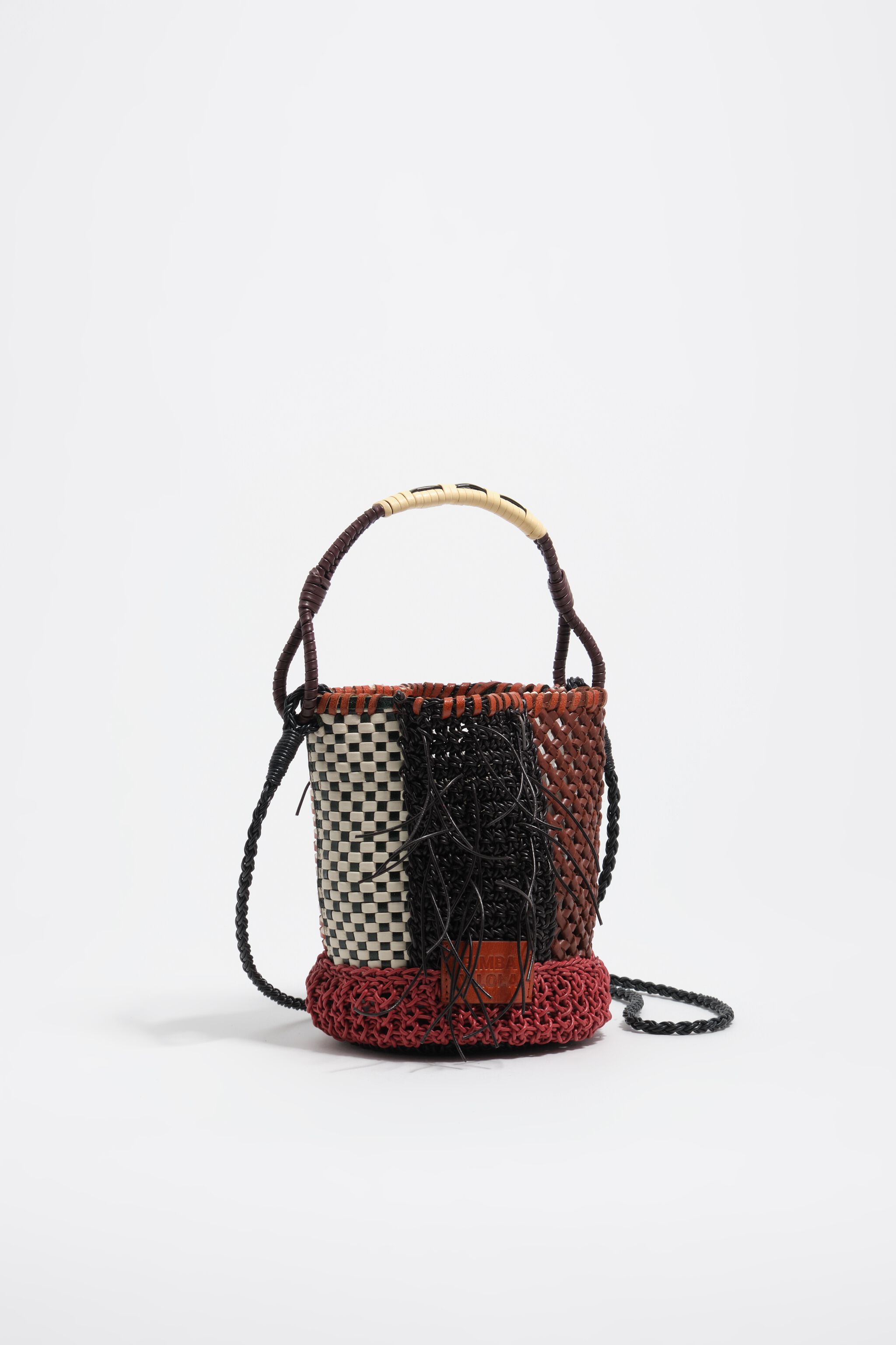 Rote Patchwork-Handtasche