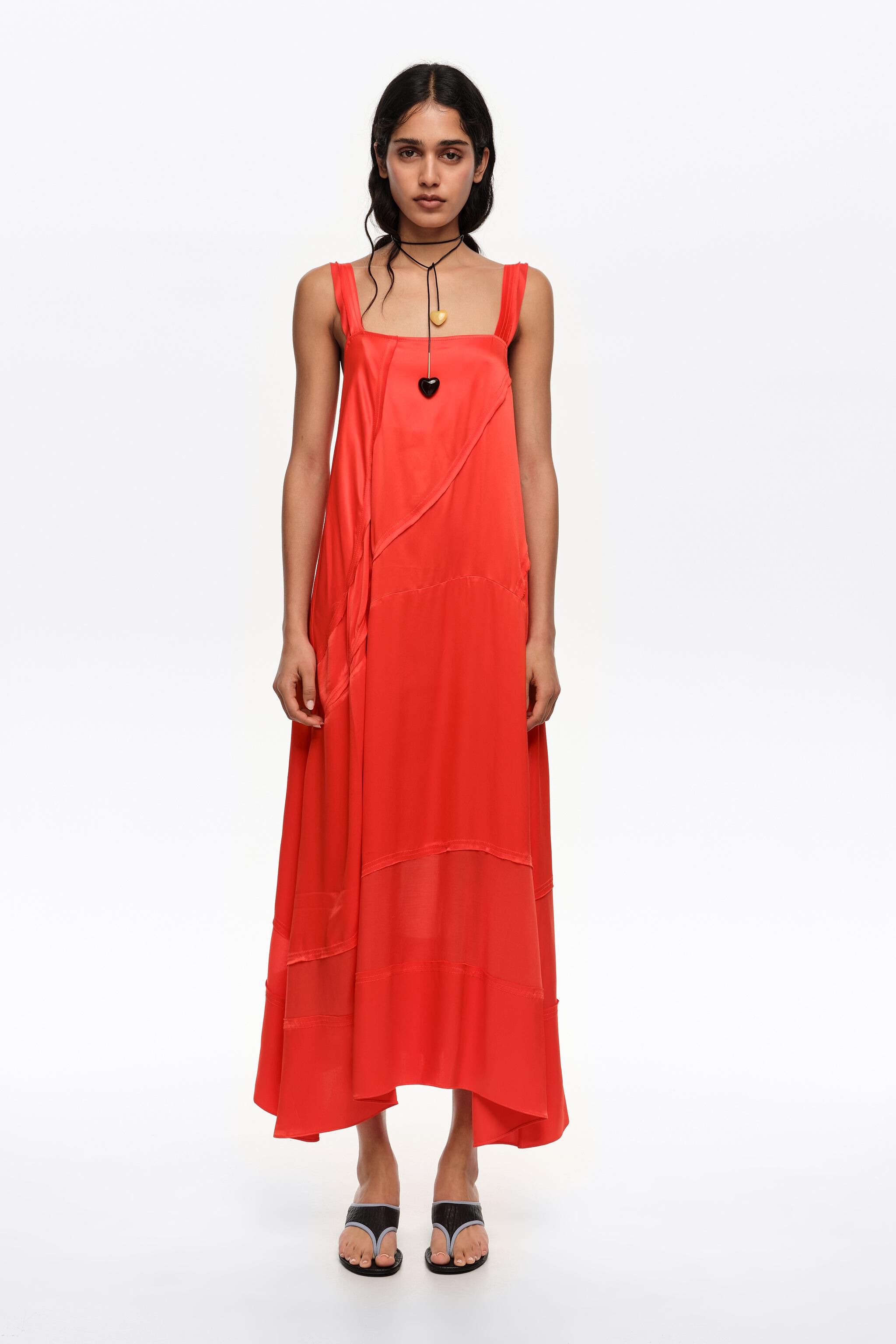 Rotes, flares A-Linien-Kleid