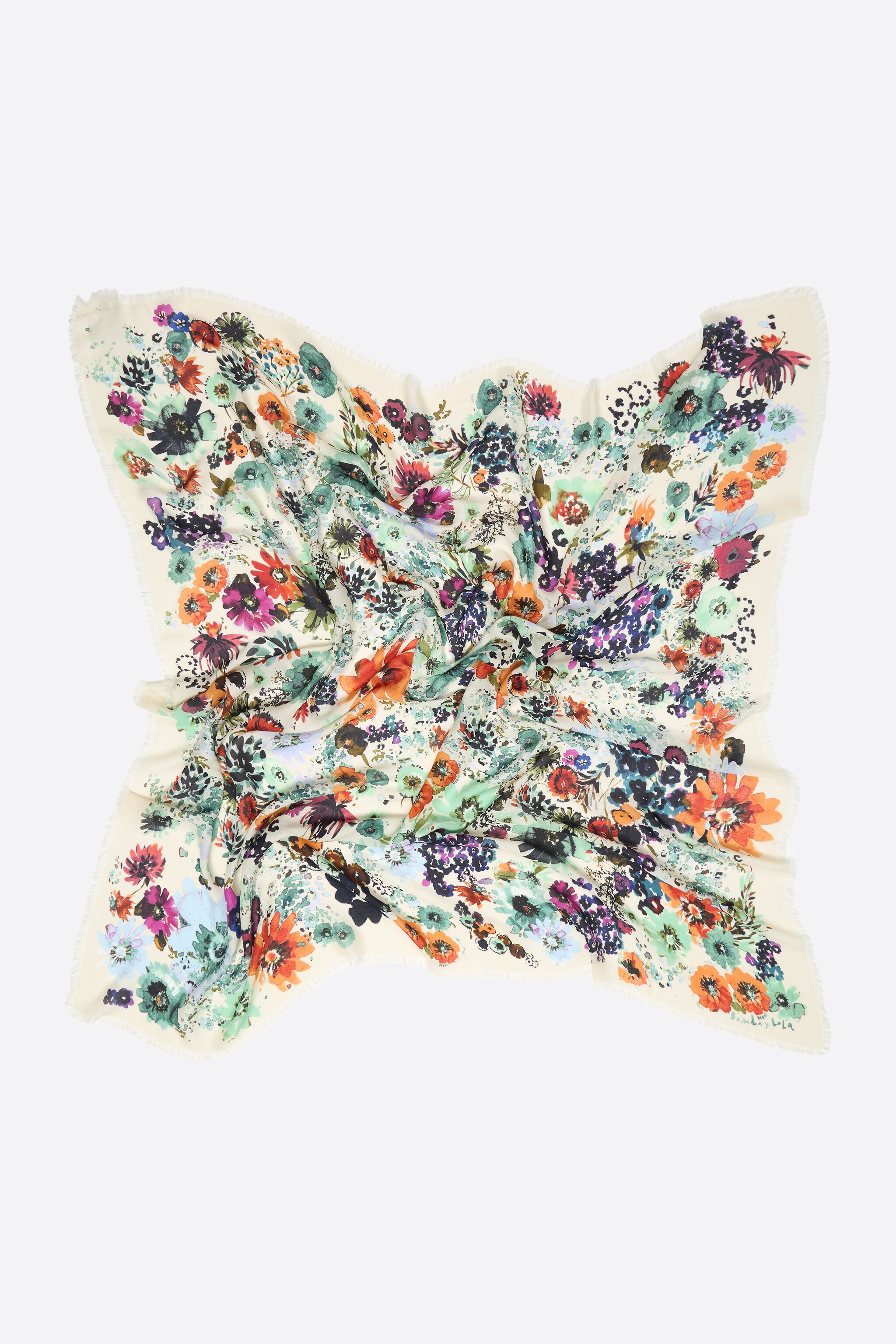 Ivory Blumen-Wasserfarben-Schal