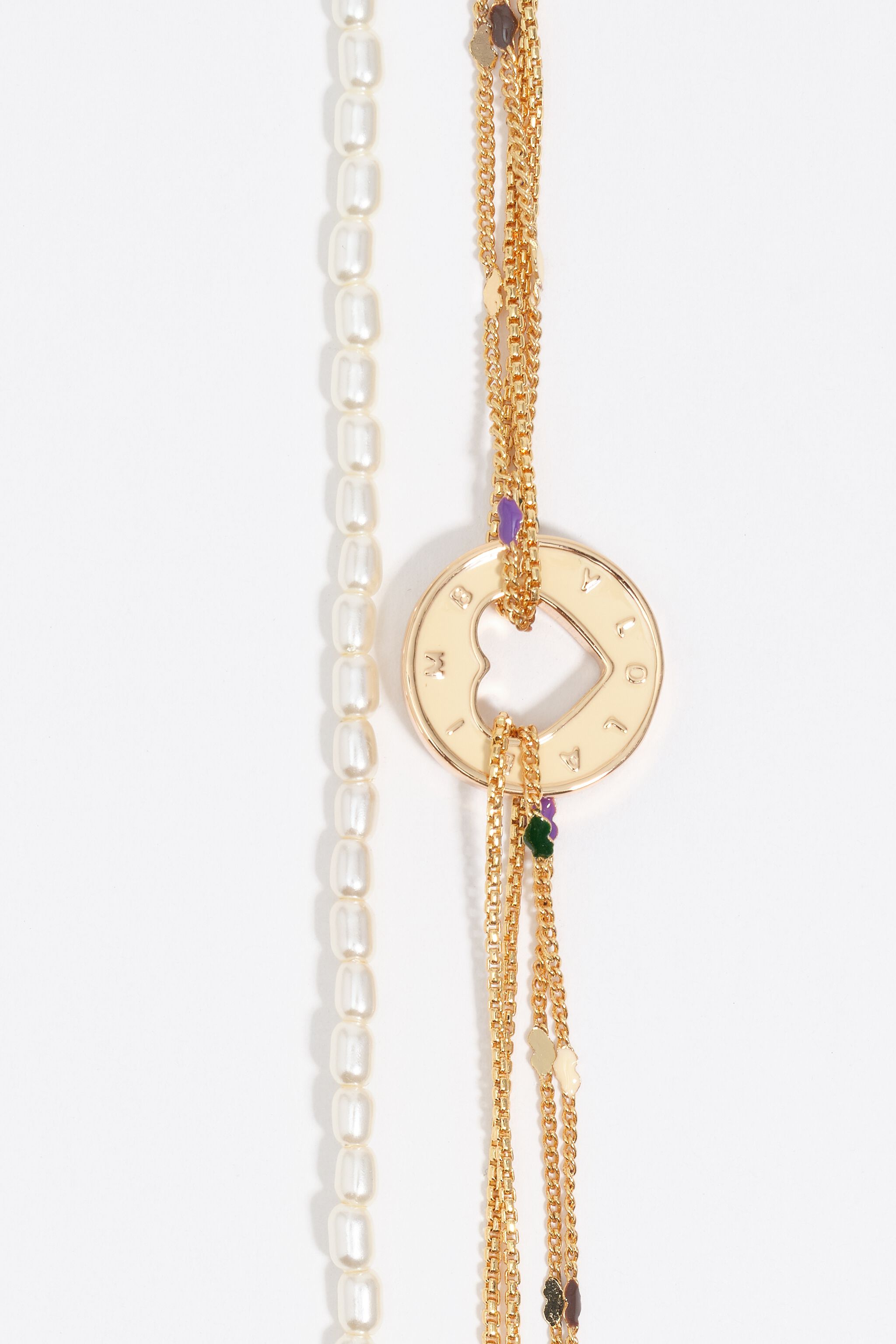 Multi-Ketten-Armband mit Logo in Elfenbein