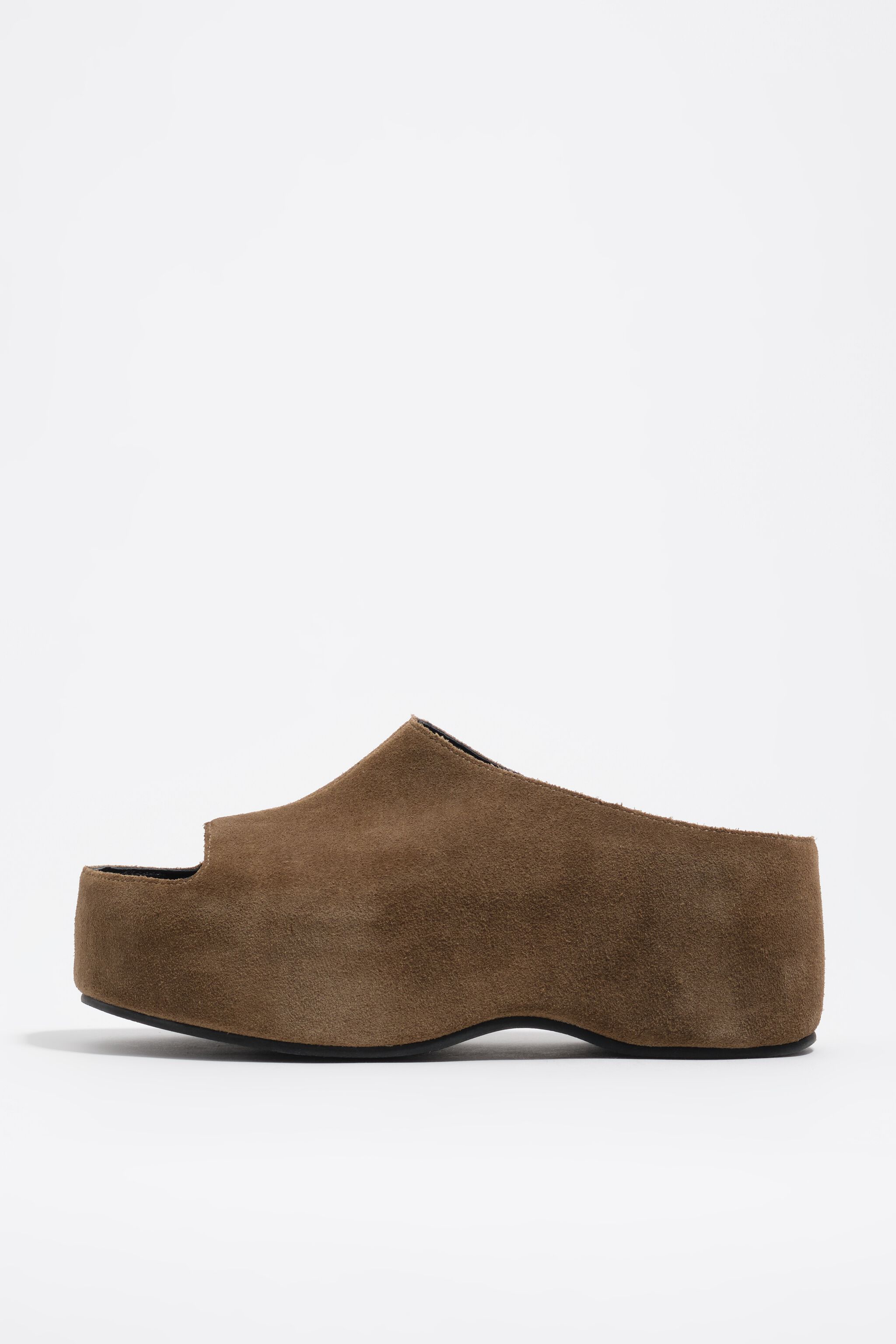 Olive Wildleder hohe Plateausandalen