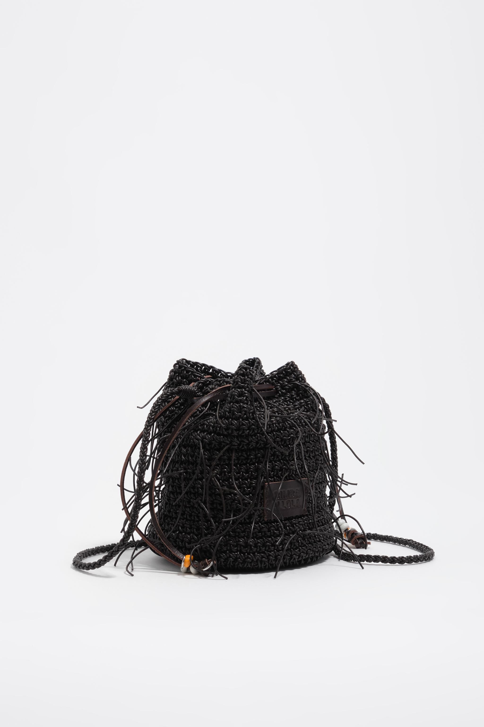 Schokoladen-geflochtene Ledermini-Tasche