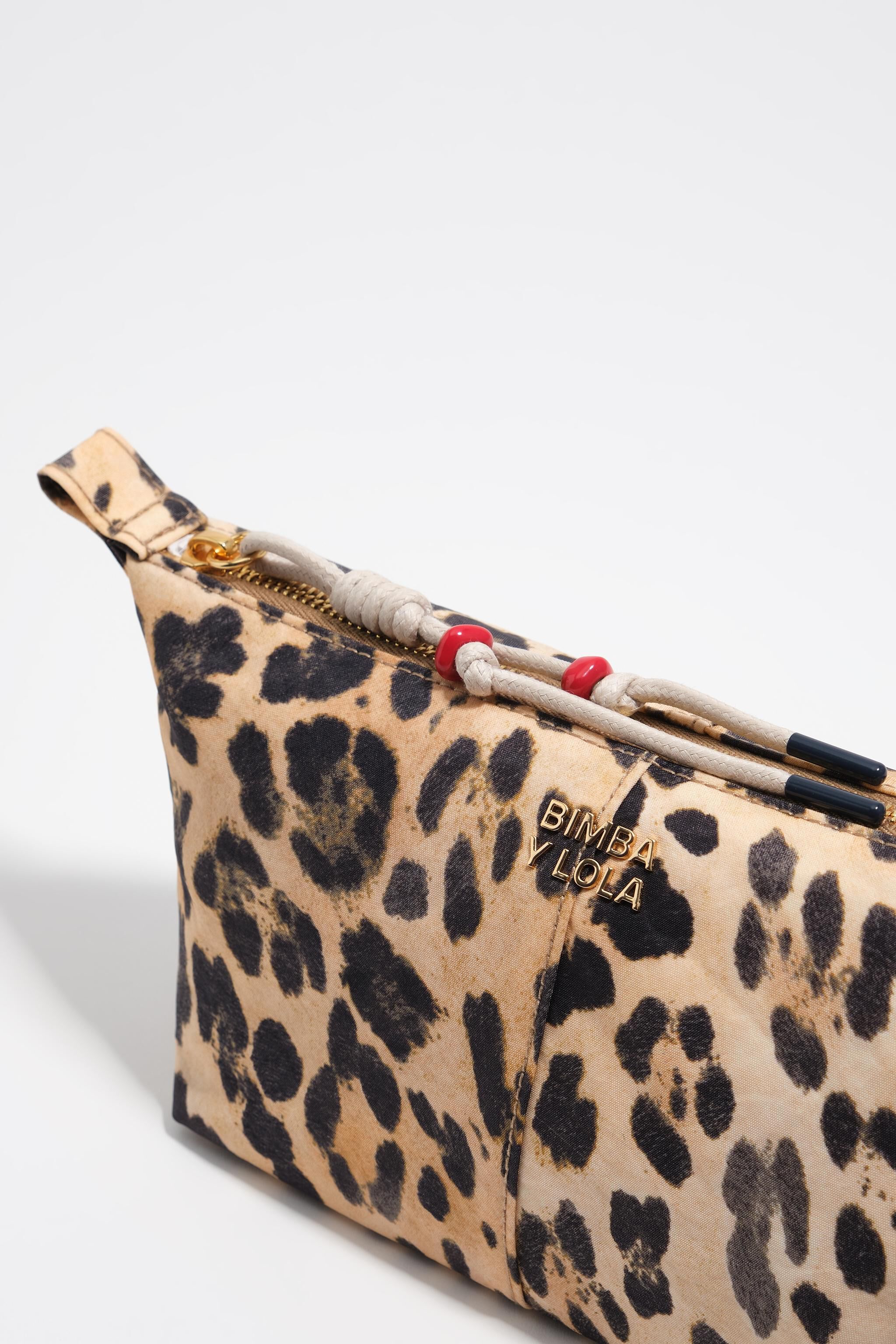 Natürliche Leopard-Nylon-Trapecio-Make-up-Case