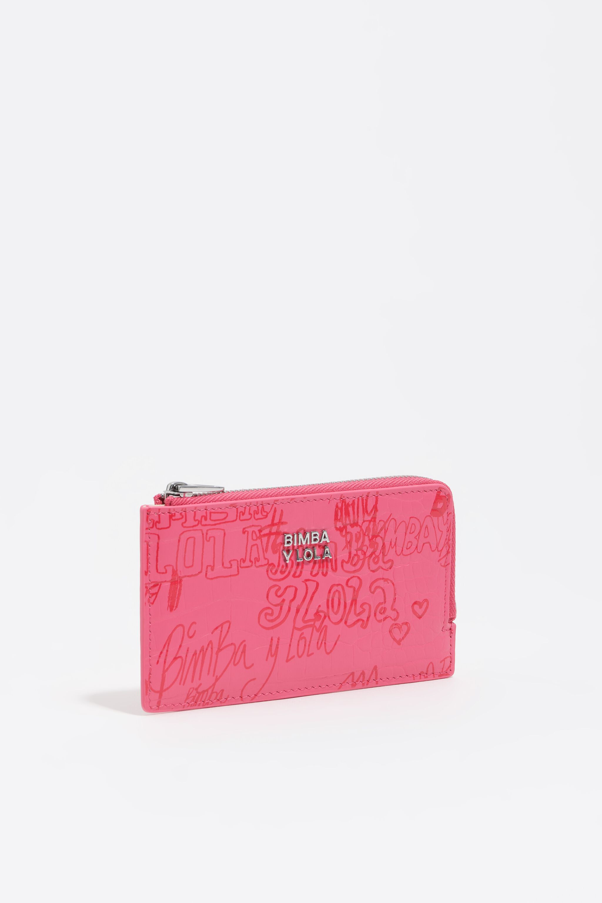 Berry-Pink BIMBA-Logos-Kartenhalter / Münzgeldbörse