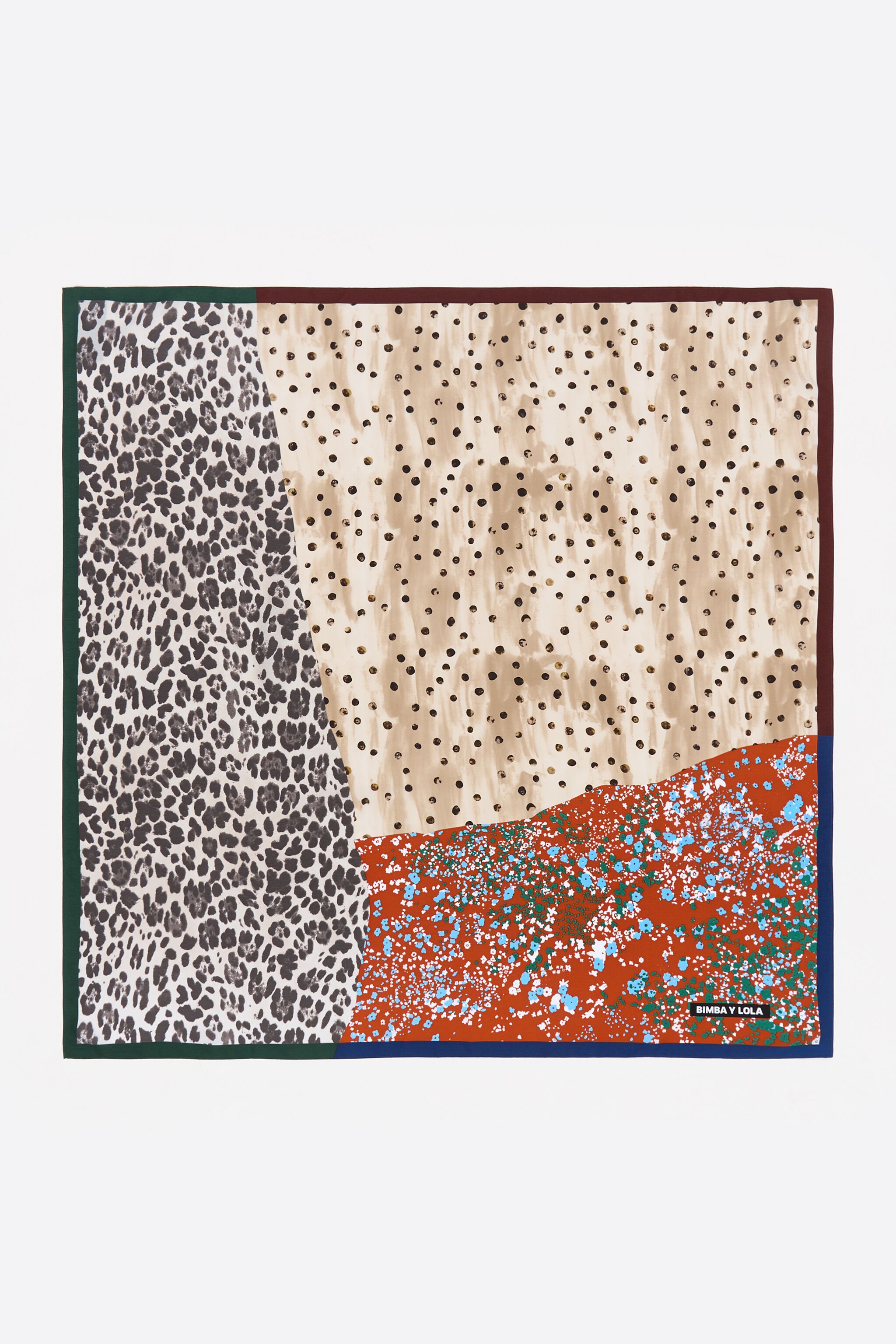 Braun-orangefarbener Patchwork-Schal