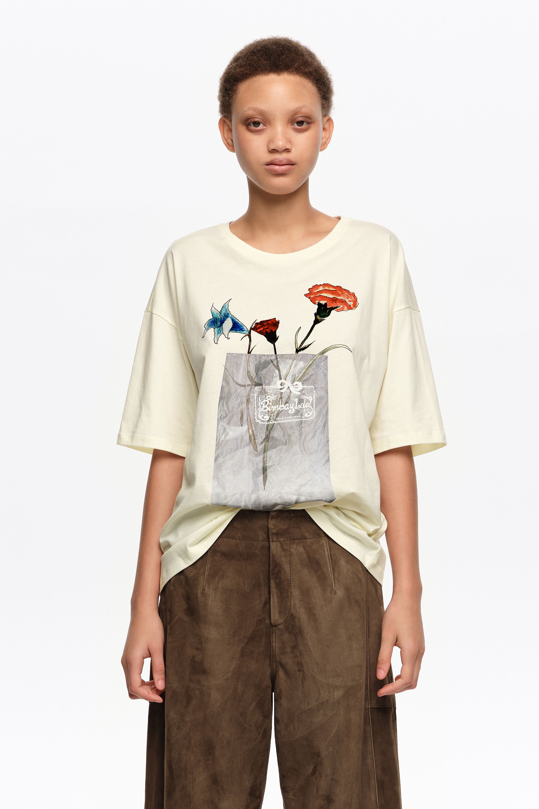 Ivory-Floral-Logo-T-Shirt