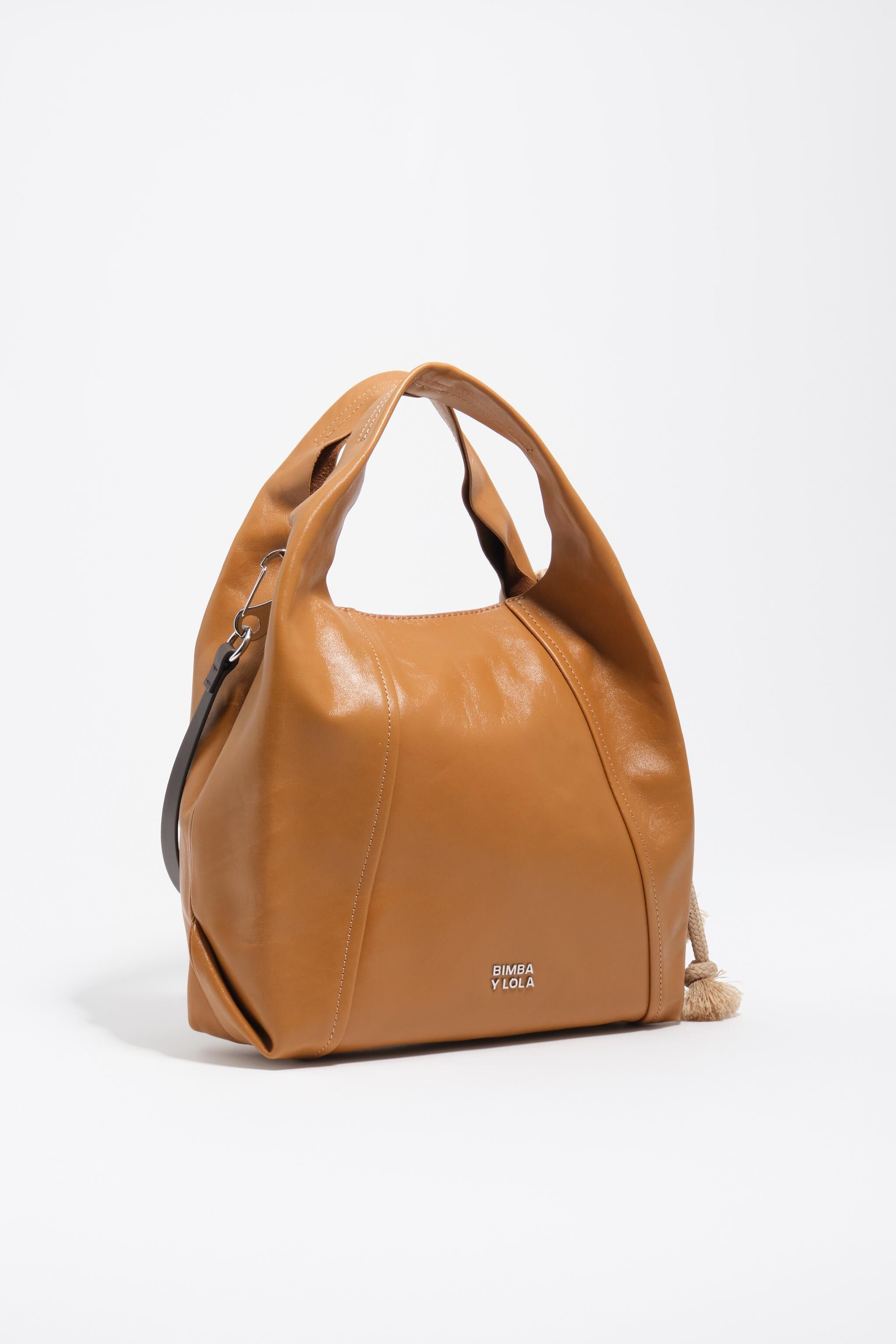 Medium Toffee-Leder-Papiertasche