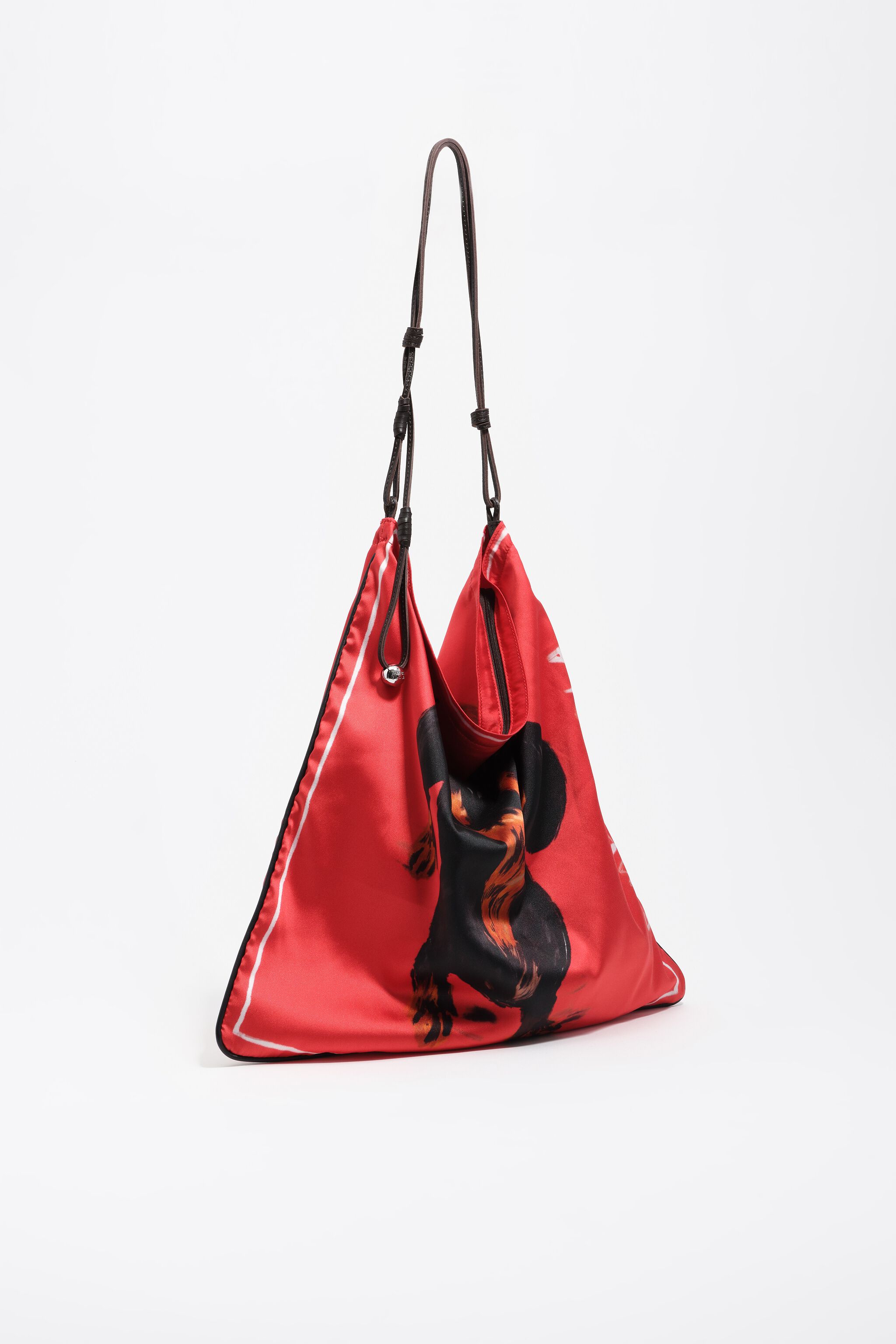 Medium roter Hundeschal-Tasche