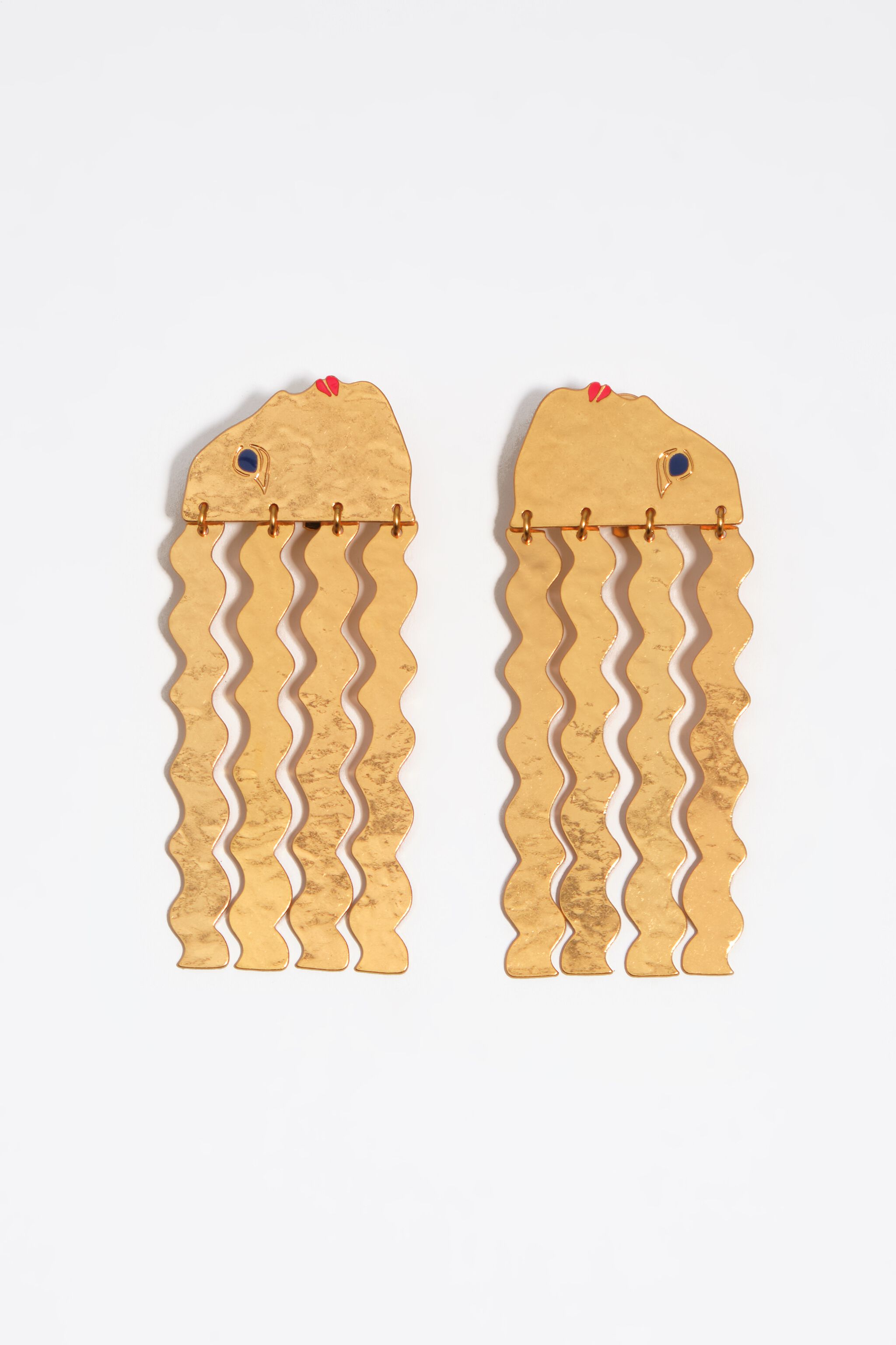 Matte-goldene Ohrringe mit Silhouette