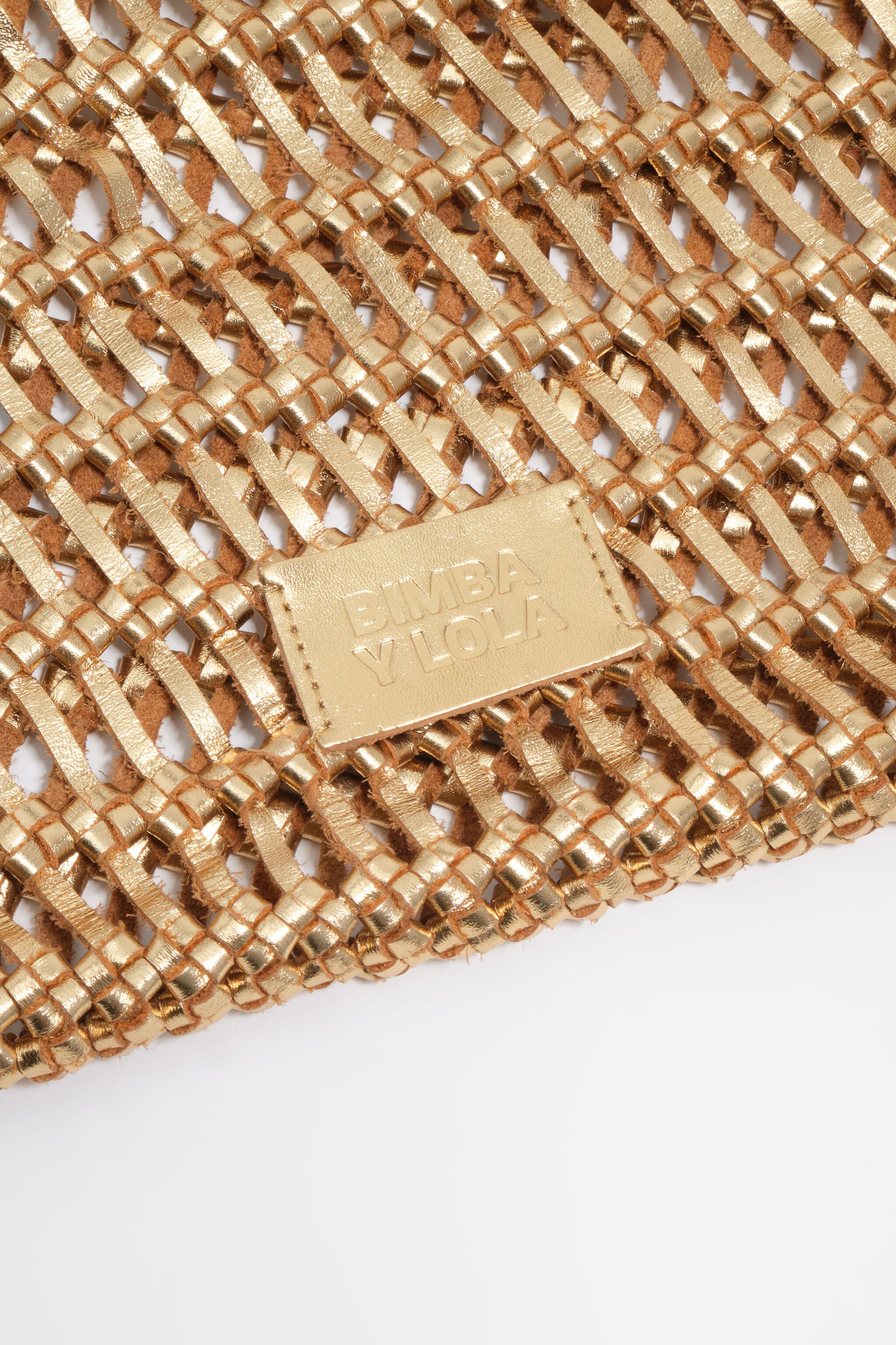 Gold geflochtene Lederhandtasche