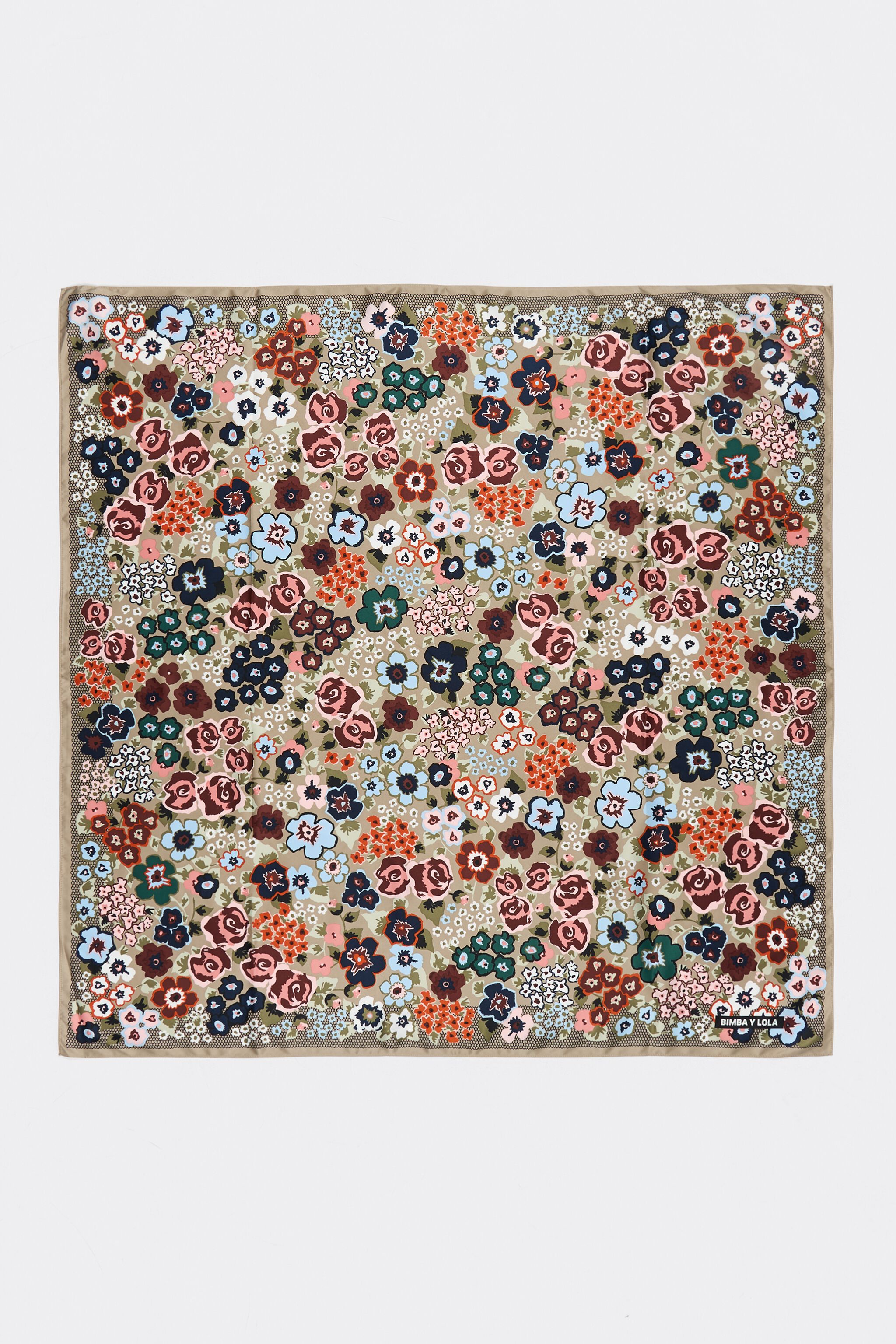 Taupe Blumen-Garten-Schal