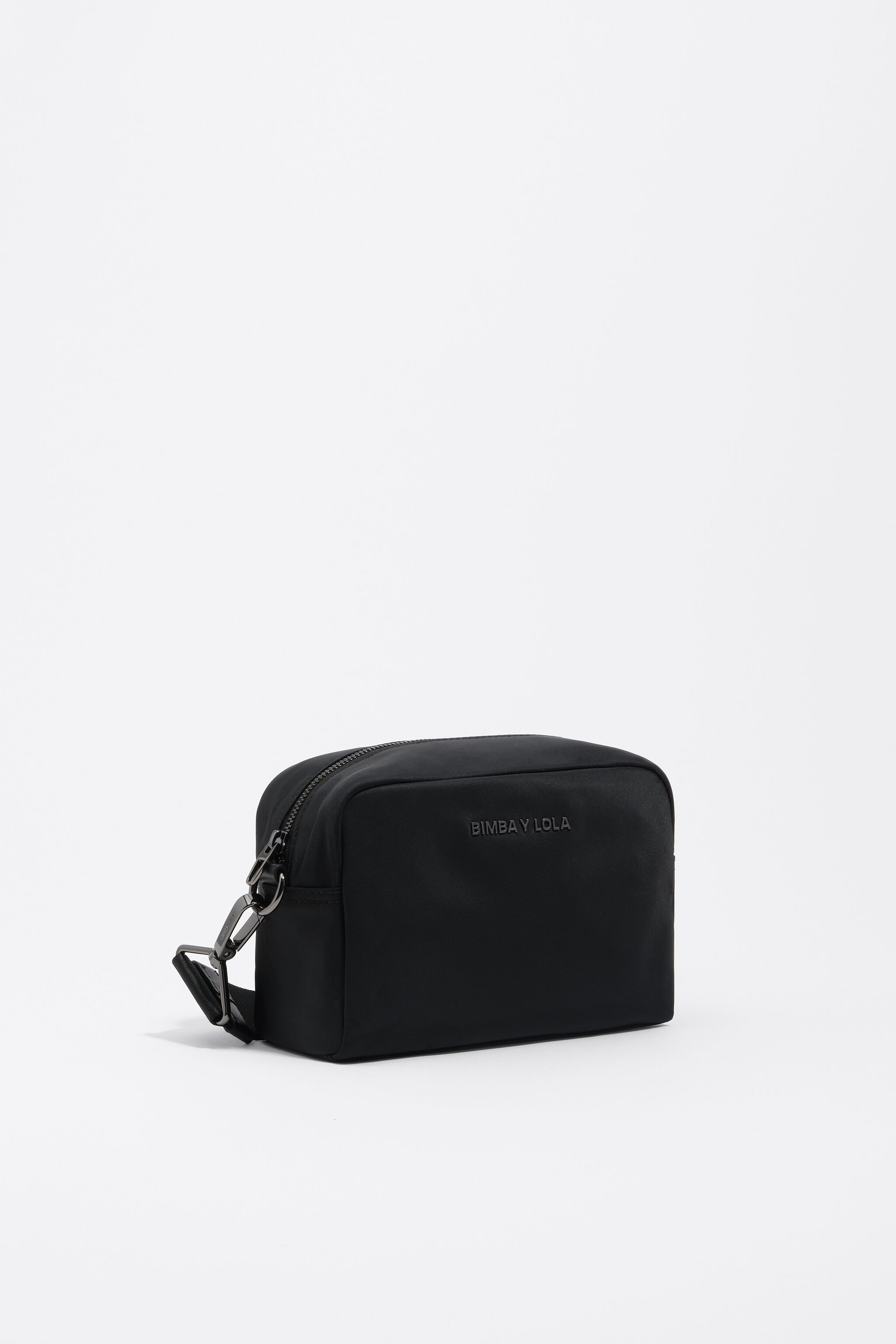 Schwarze Nylon-Crossbody-Tasche
