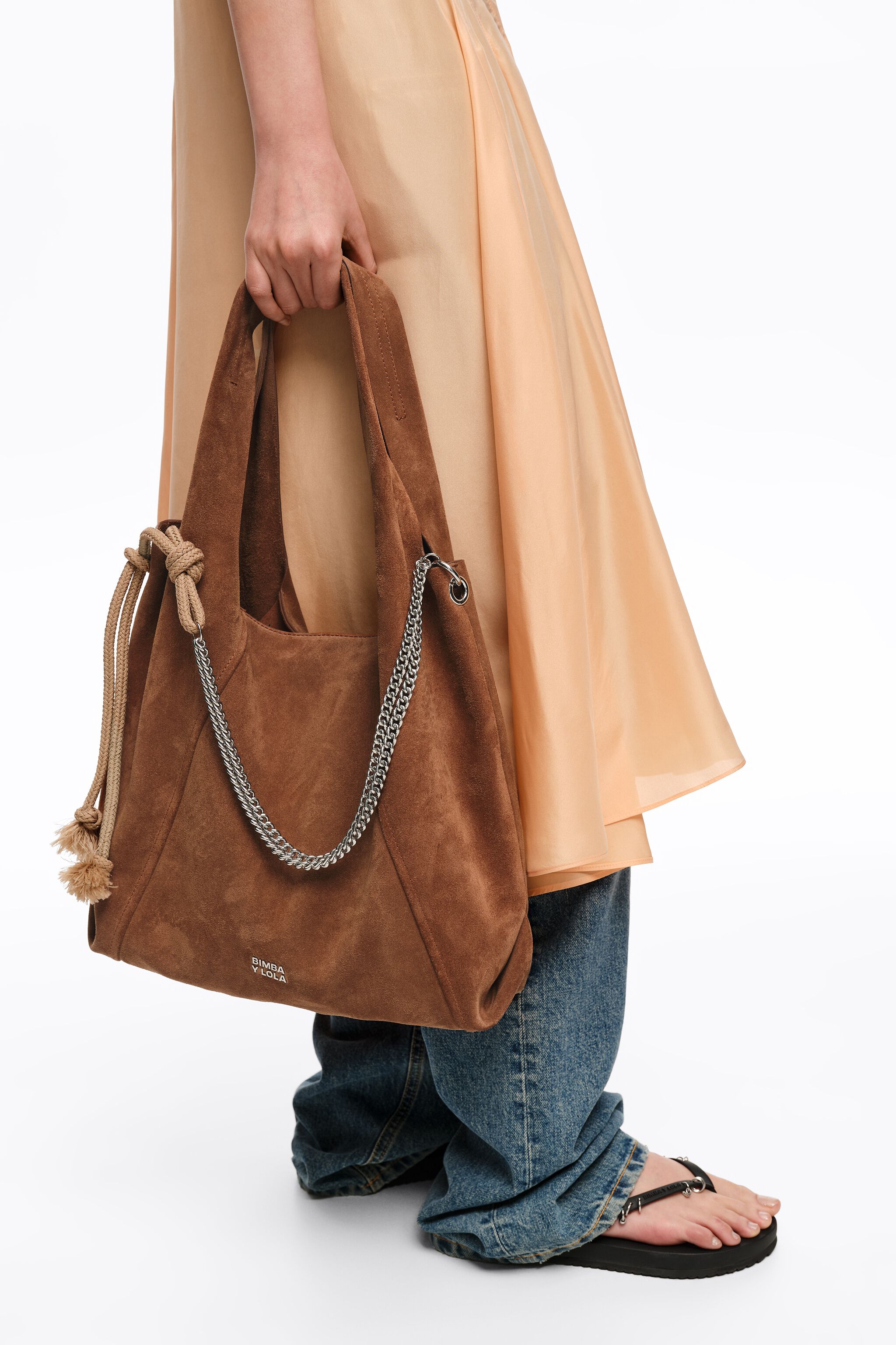 Kastanienbraun großer Wildleder-Papiertasche