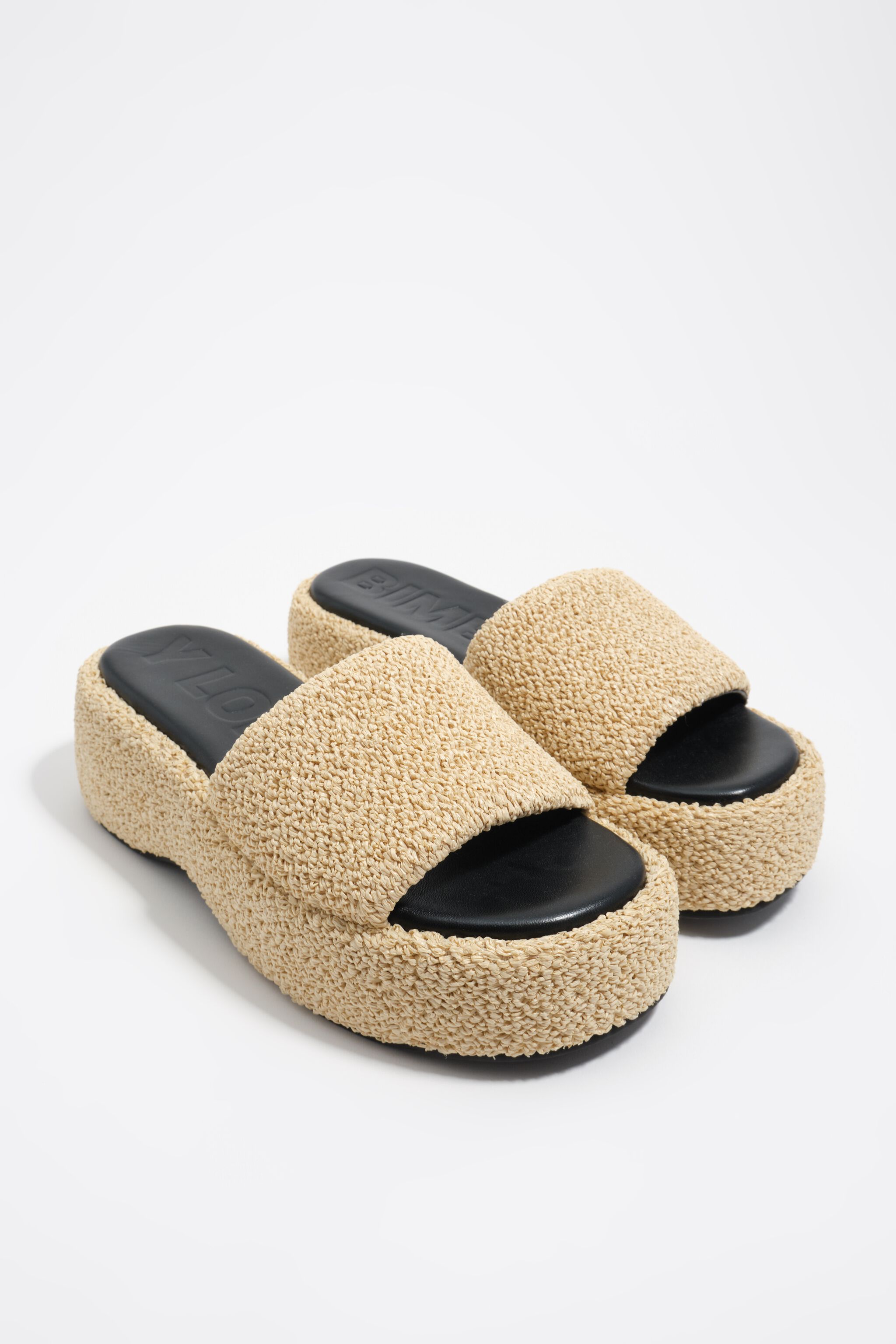 Natürlicher Stoff High-Heel-Sandalen