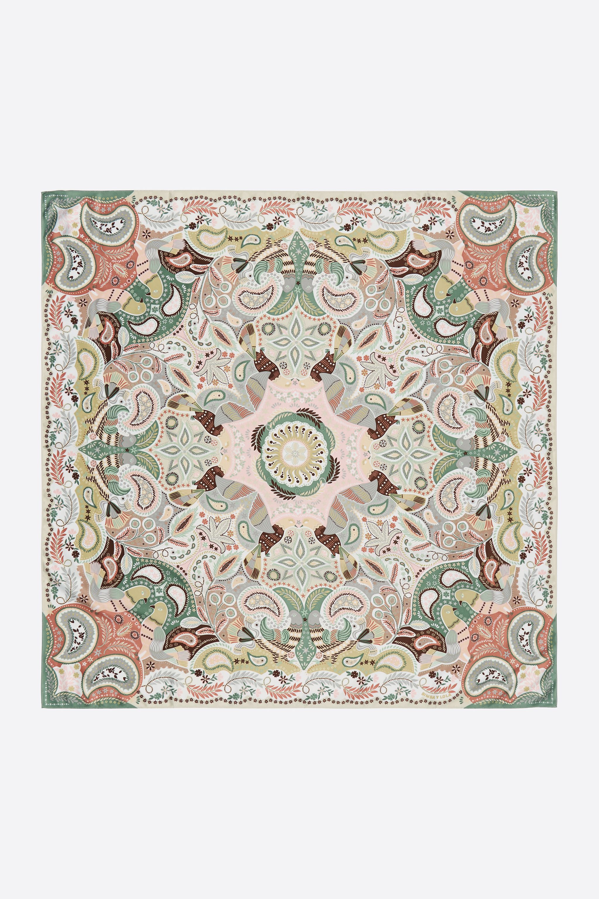 Grauer Kaleidoskop-Paisley-Schal