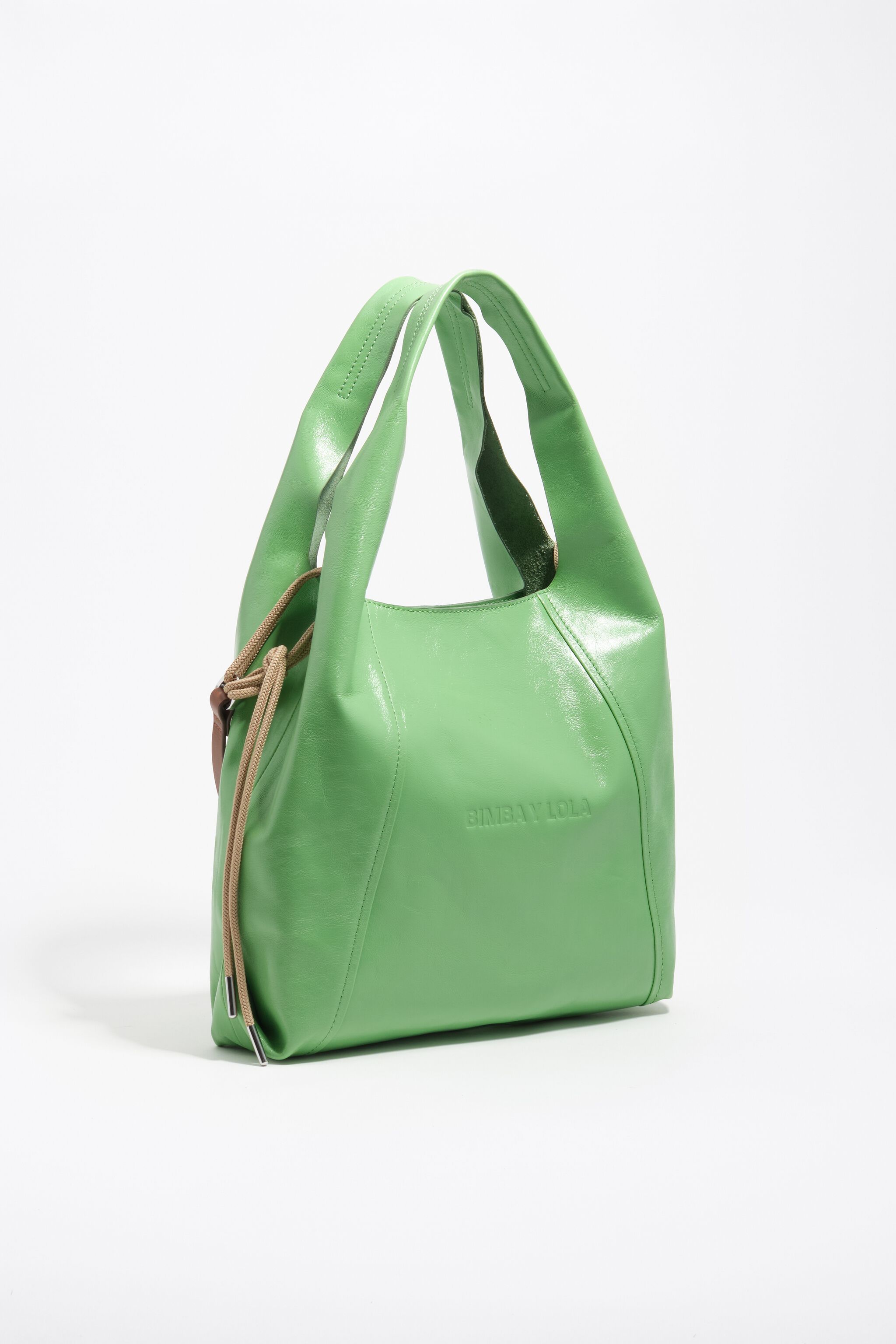 Medium grüner Leder-Paper-Crossbody-Tasche