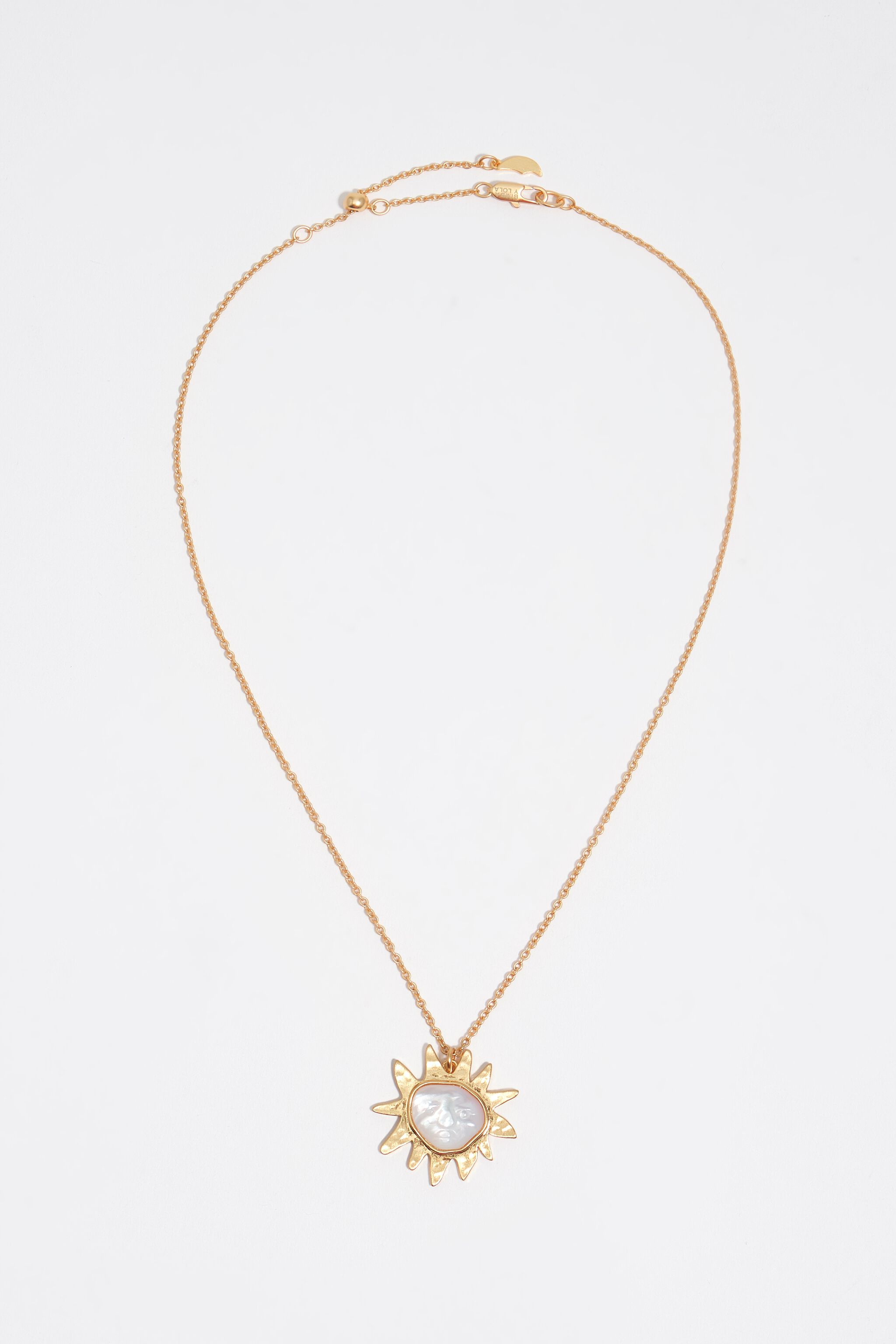 Gebürsteter Gold-Mother-of-Pearl-Sonnenanhänger