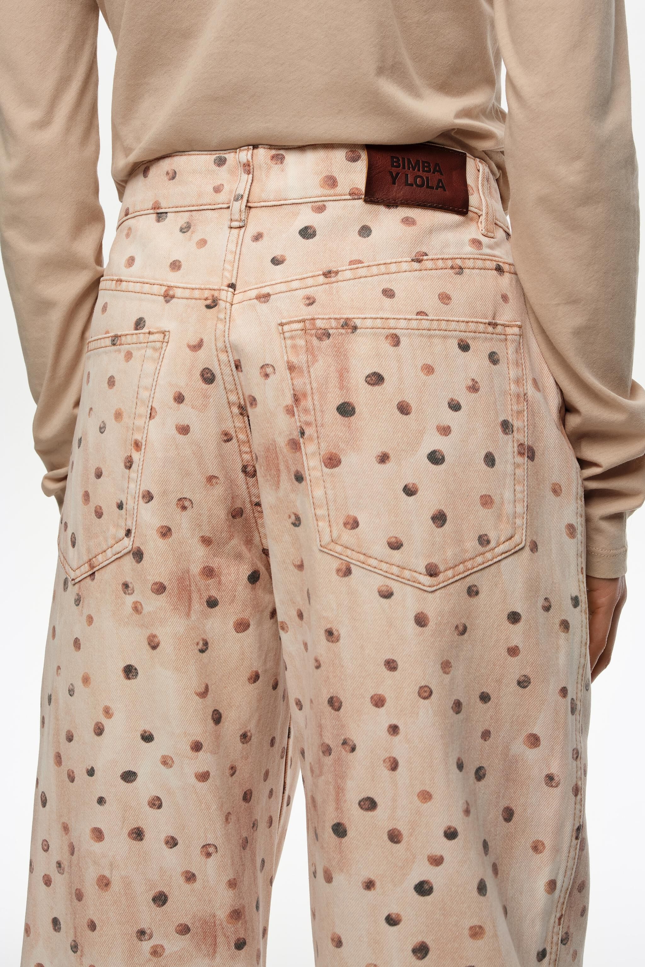 BARREL - Wasserfarben-Punkte Denim-Hose