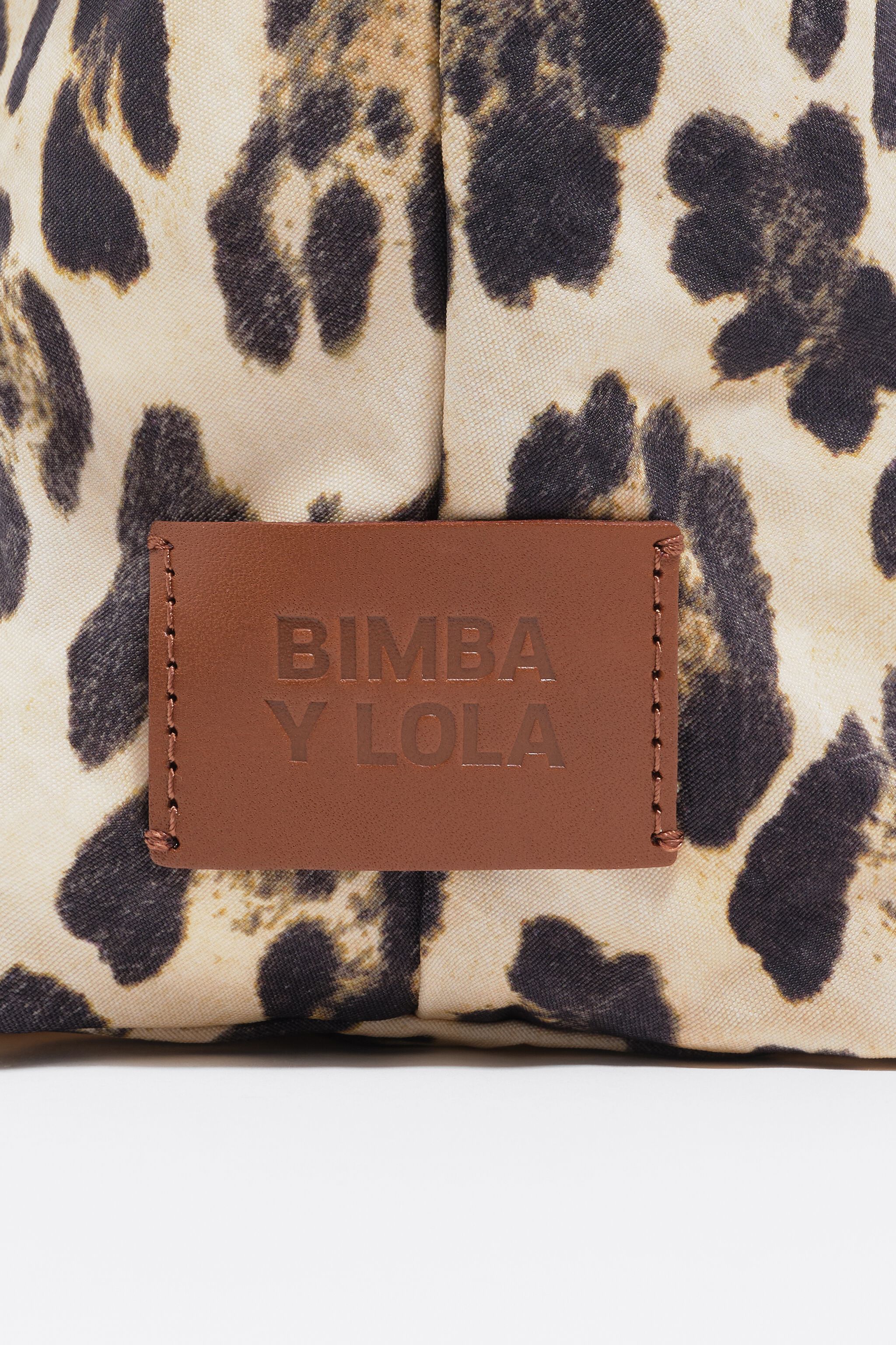 Beige Leoparden-Nylon-Mini-Tasche