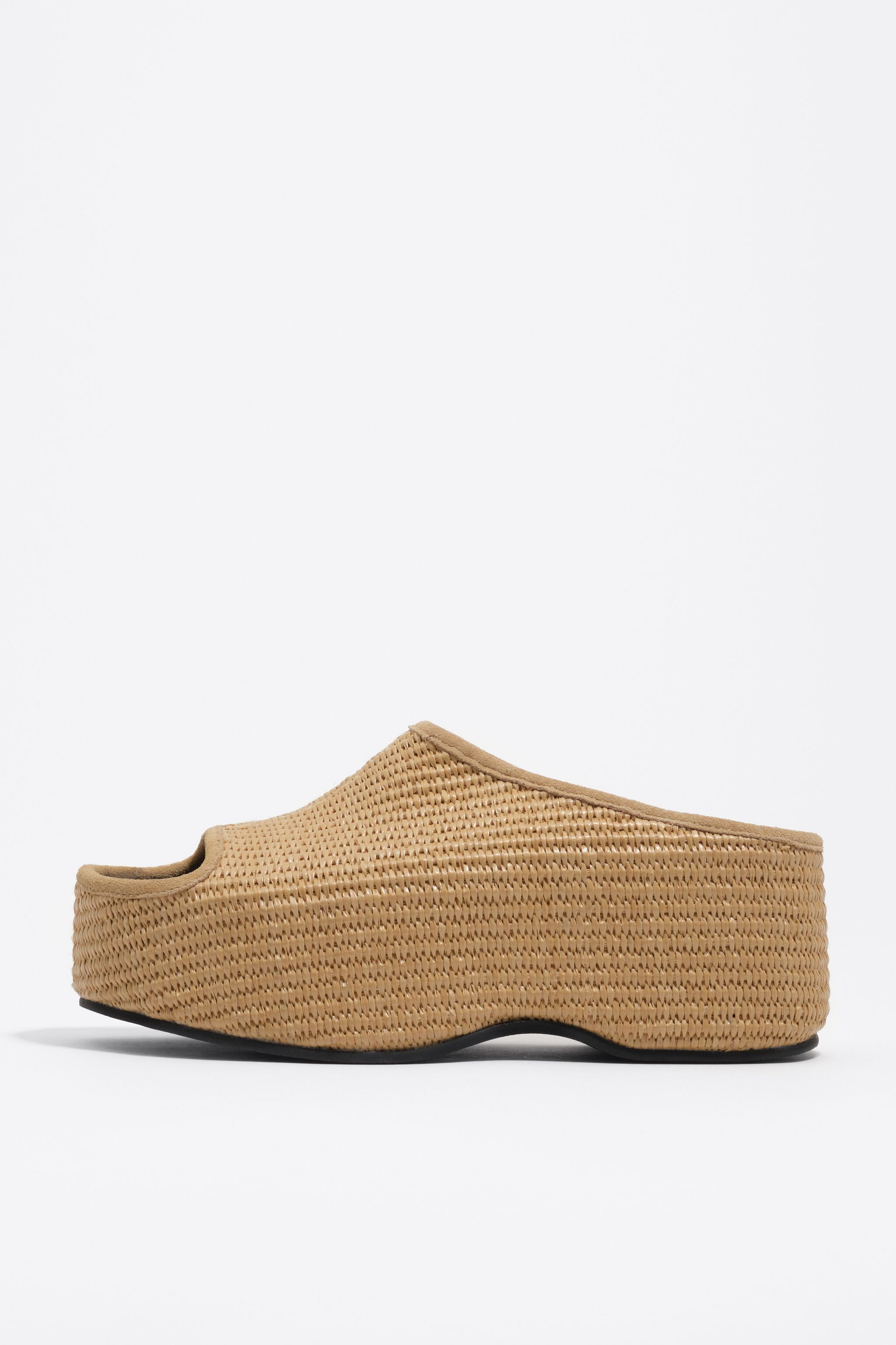 Natürlicher Raffia-Plattform-Sandalen