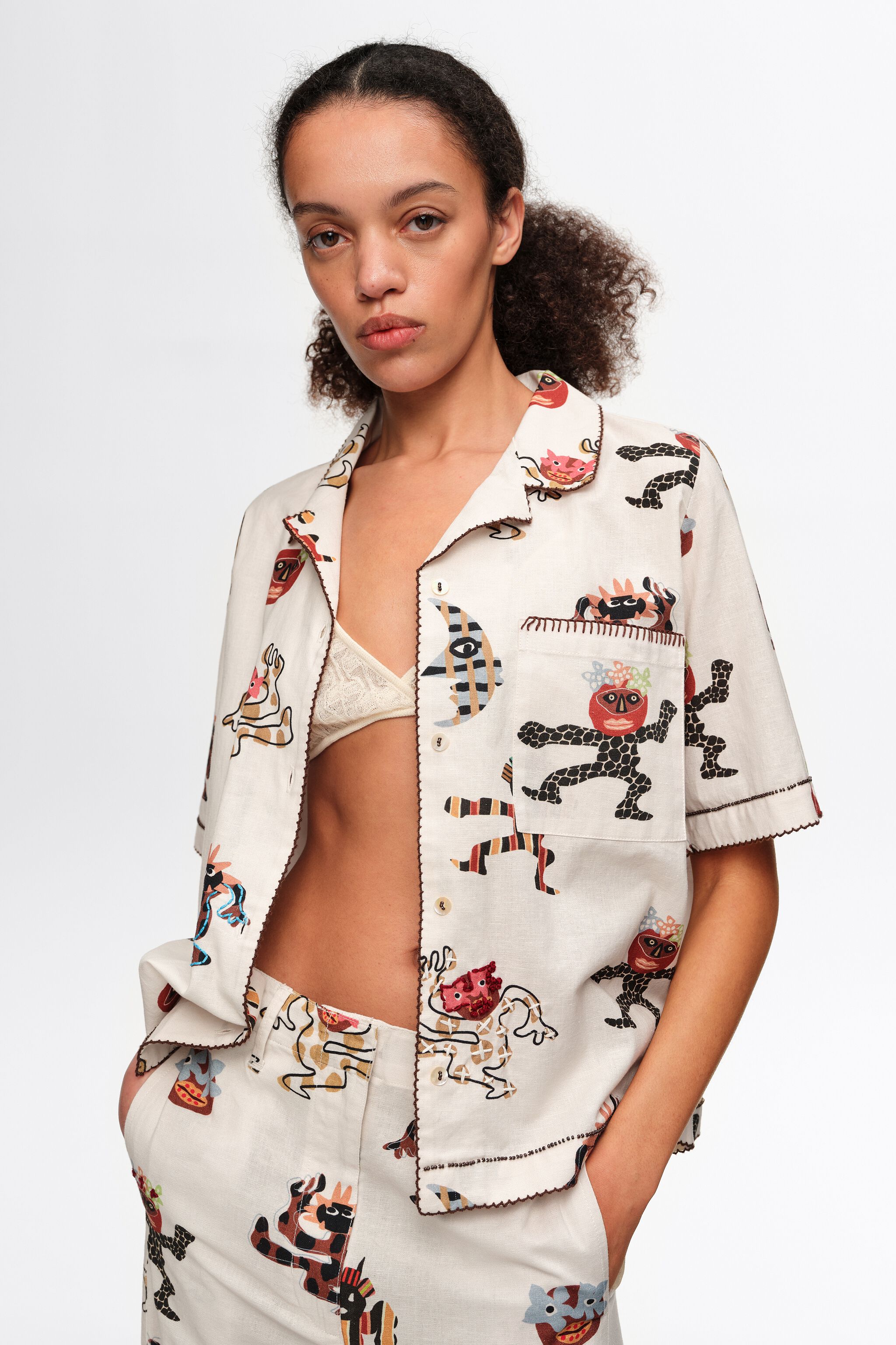Samba-Langarmshirt mit dekorativer Steppung