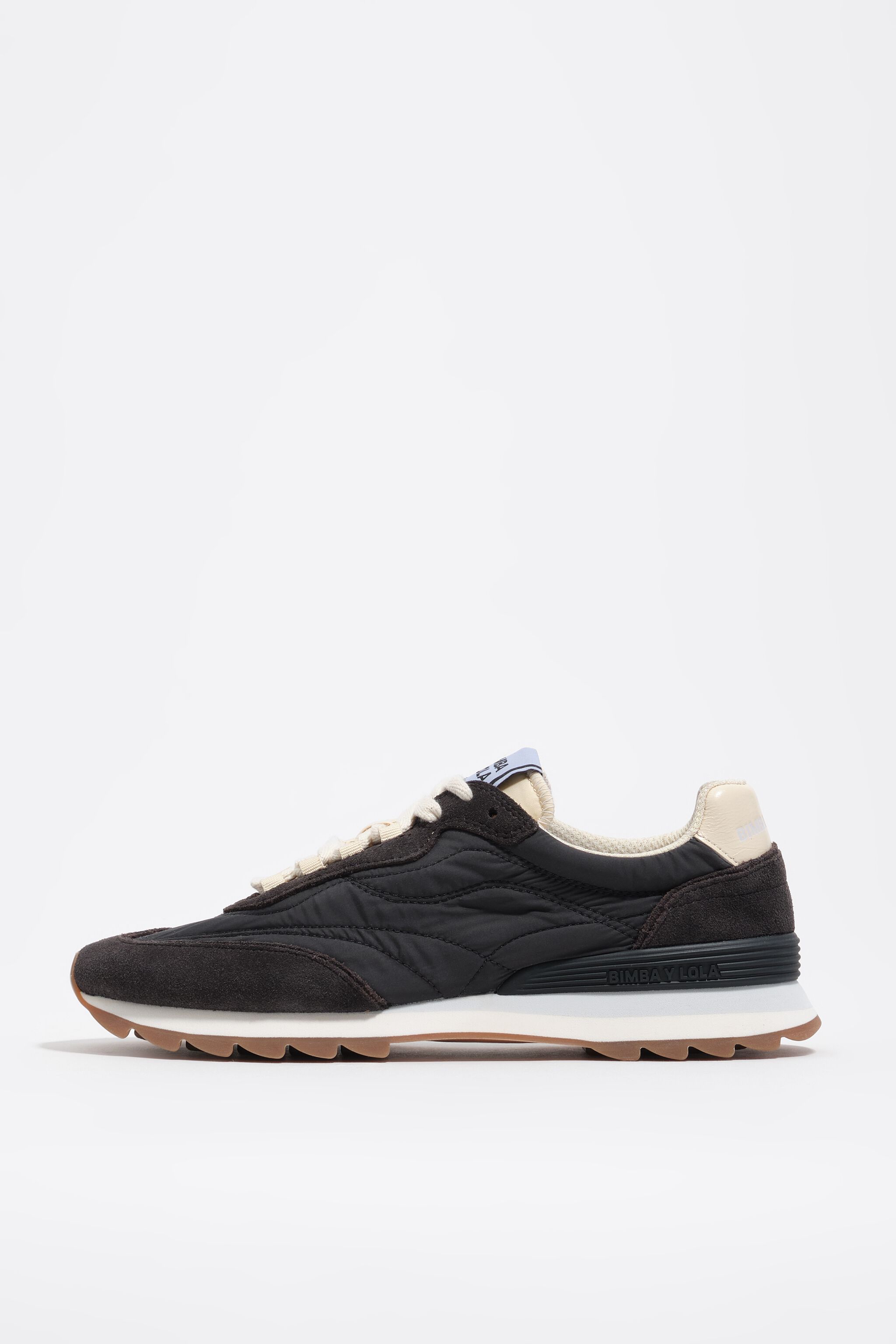 Dunkelgrauer Wildleder- und Nylon-Technik-Sneaker 13 23 soft