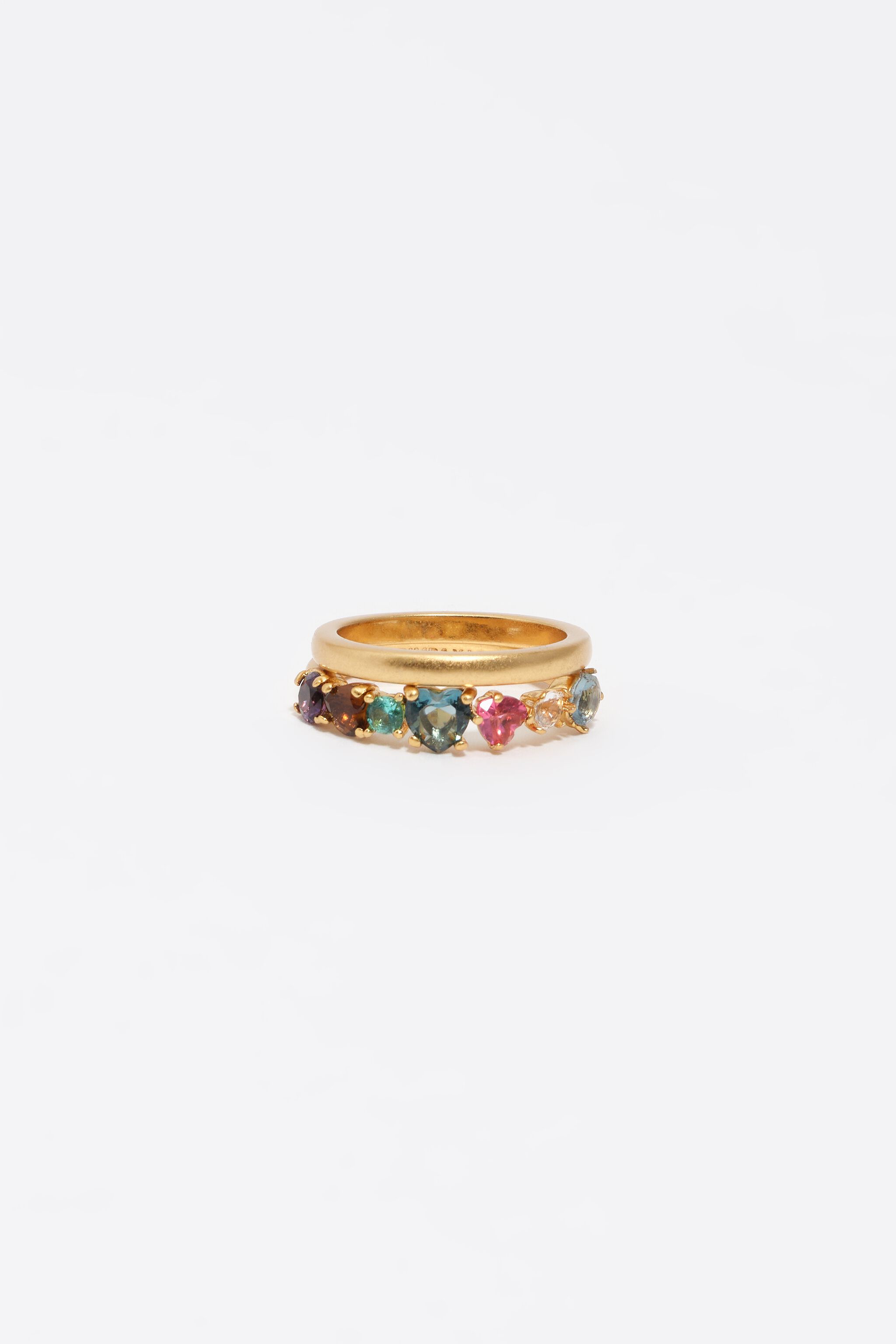 Set aus 2 Herzen aus Gold-Kristallen