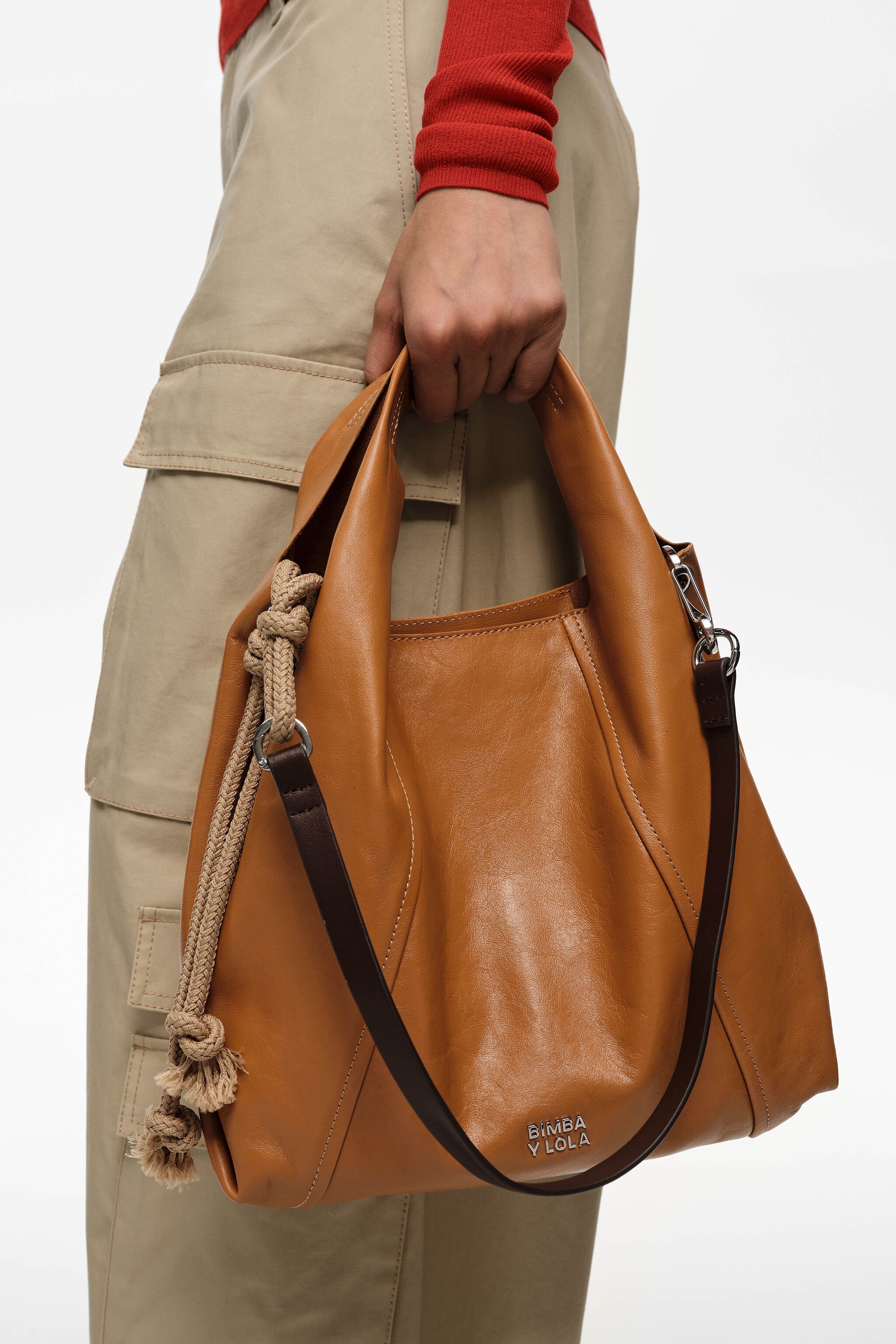Medium Toffee-Leder-Papiertasche