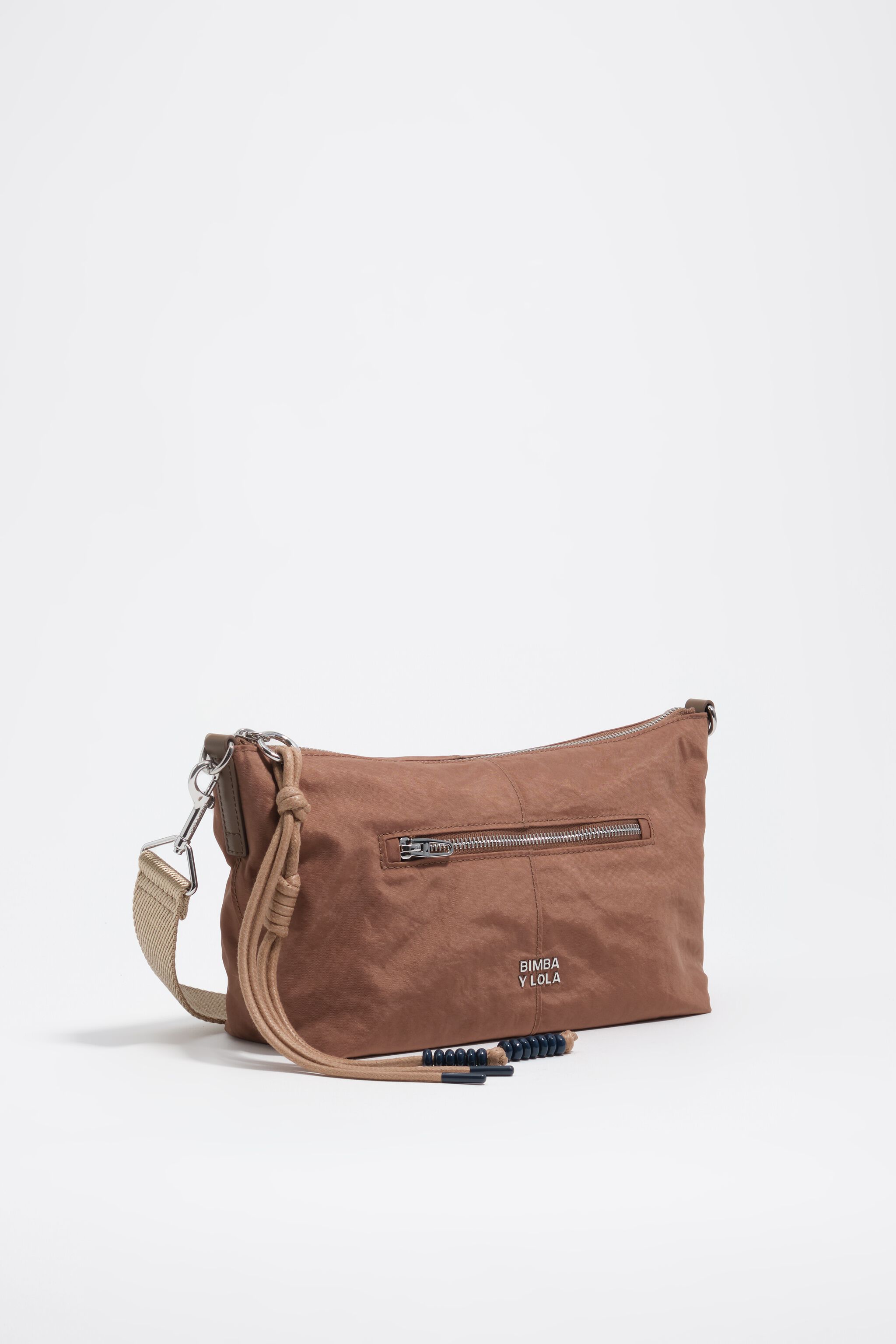 Tan Nylon kleine Trapez-Handtasche