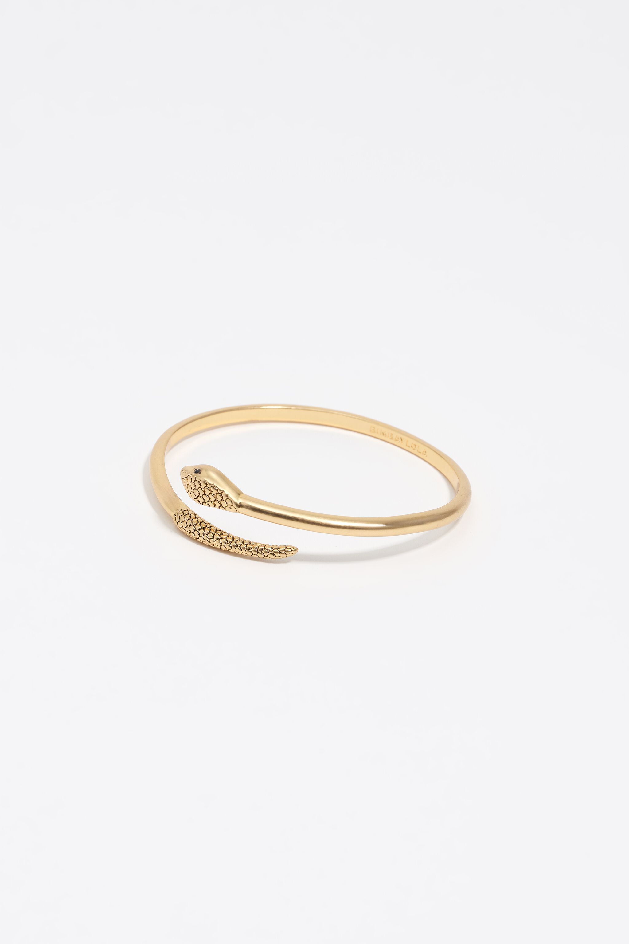 Gebrauchter goldfarbener starrer texturiertes Schlangen-Armband