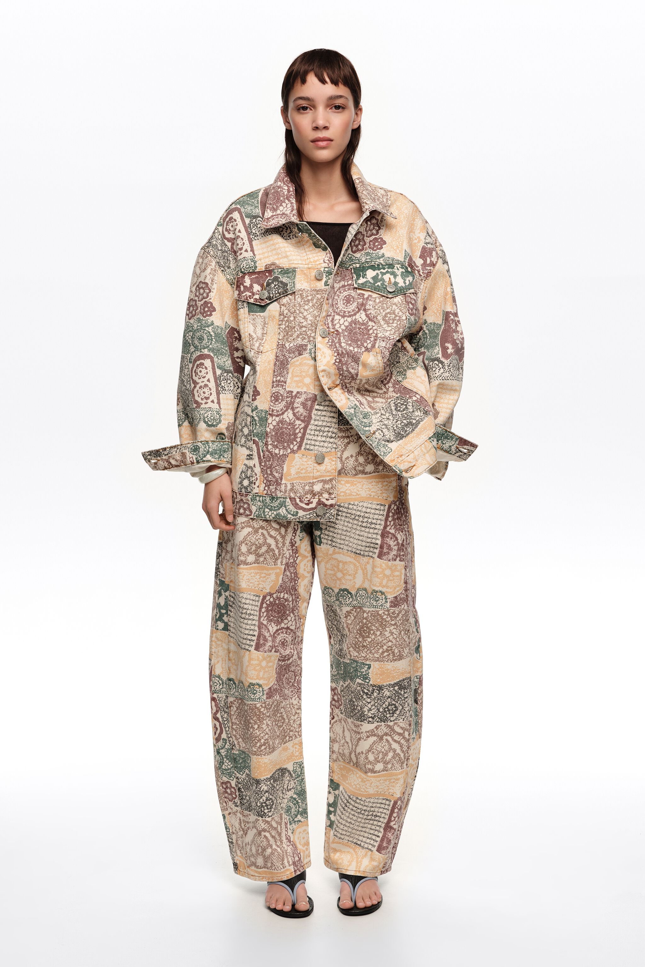 Ivory Spitze Oversize Denimjacke