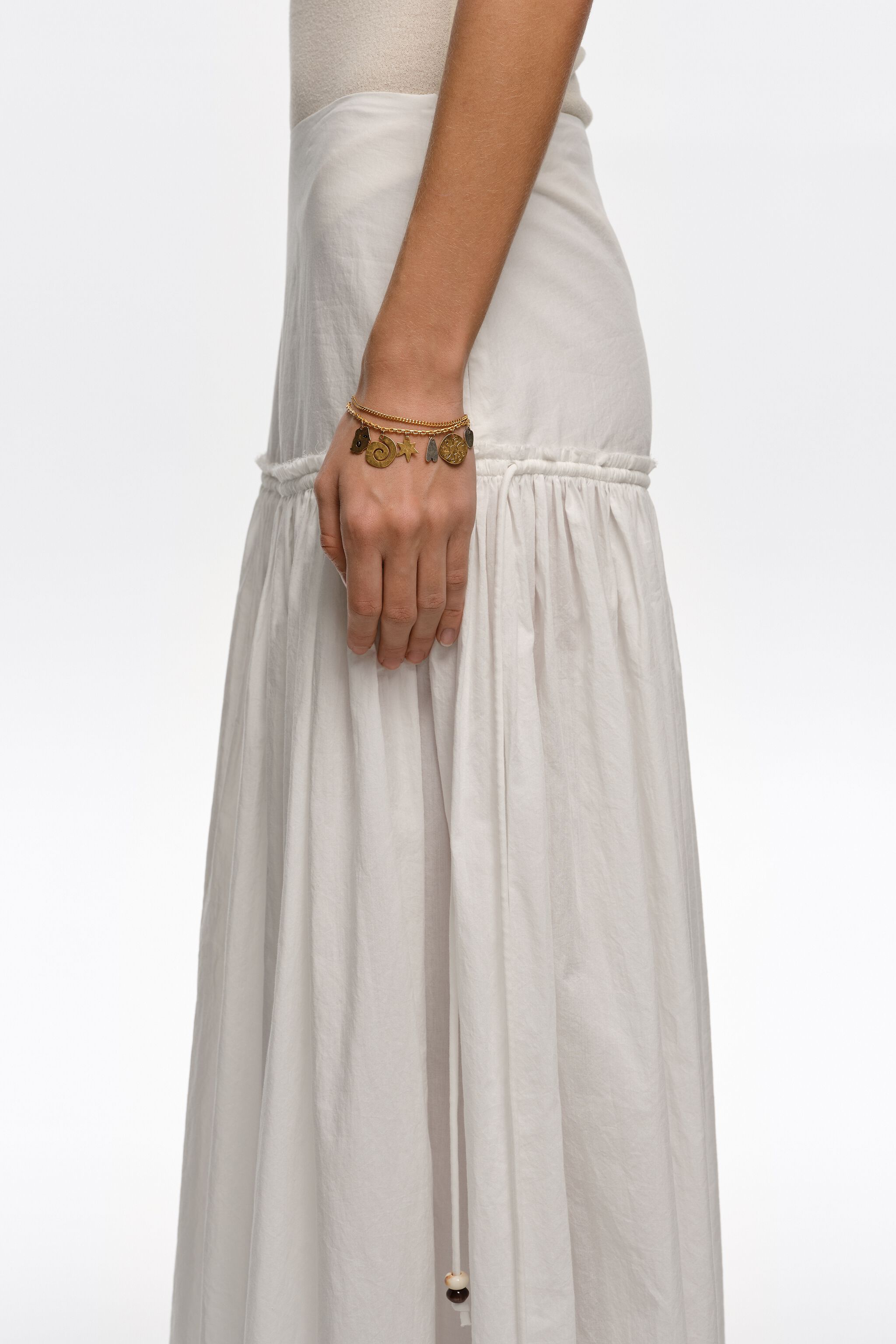 Doppelfederglied-Bracelet aus zweifarbigen Metallsilhouetten