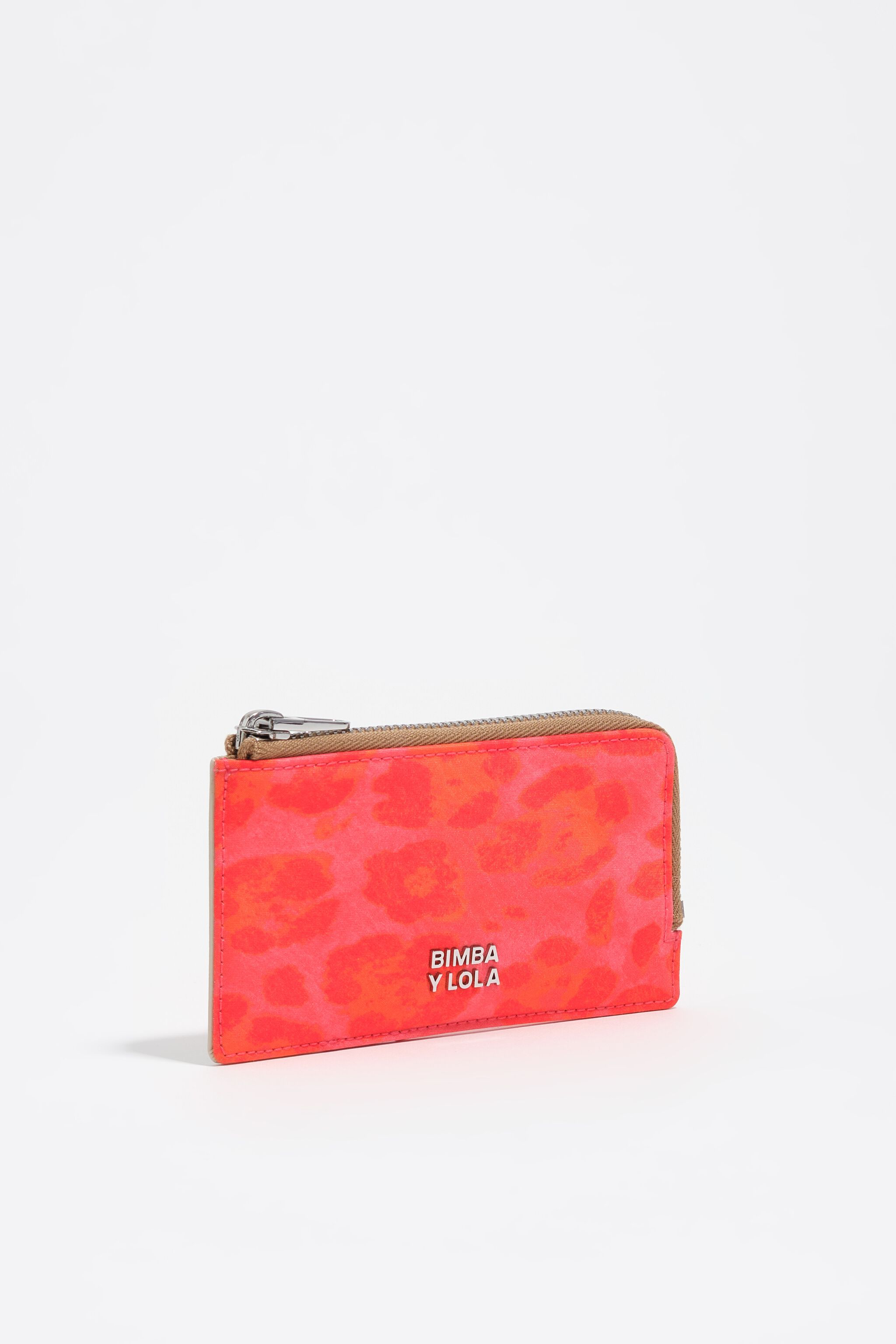 Rosa Leoparden-Nylon-Kartenhalter-Münzgeldbörse