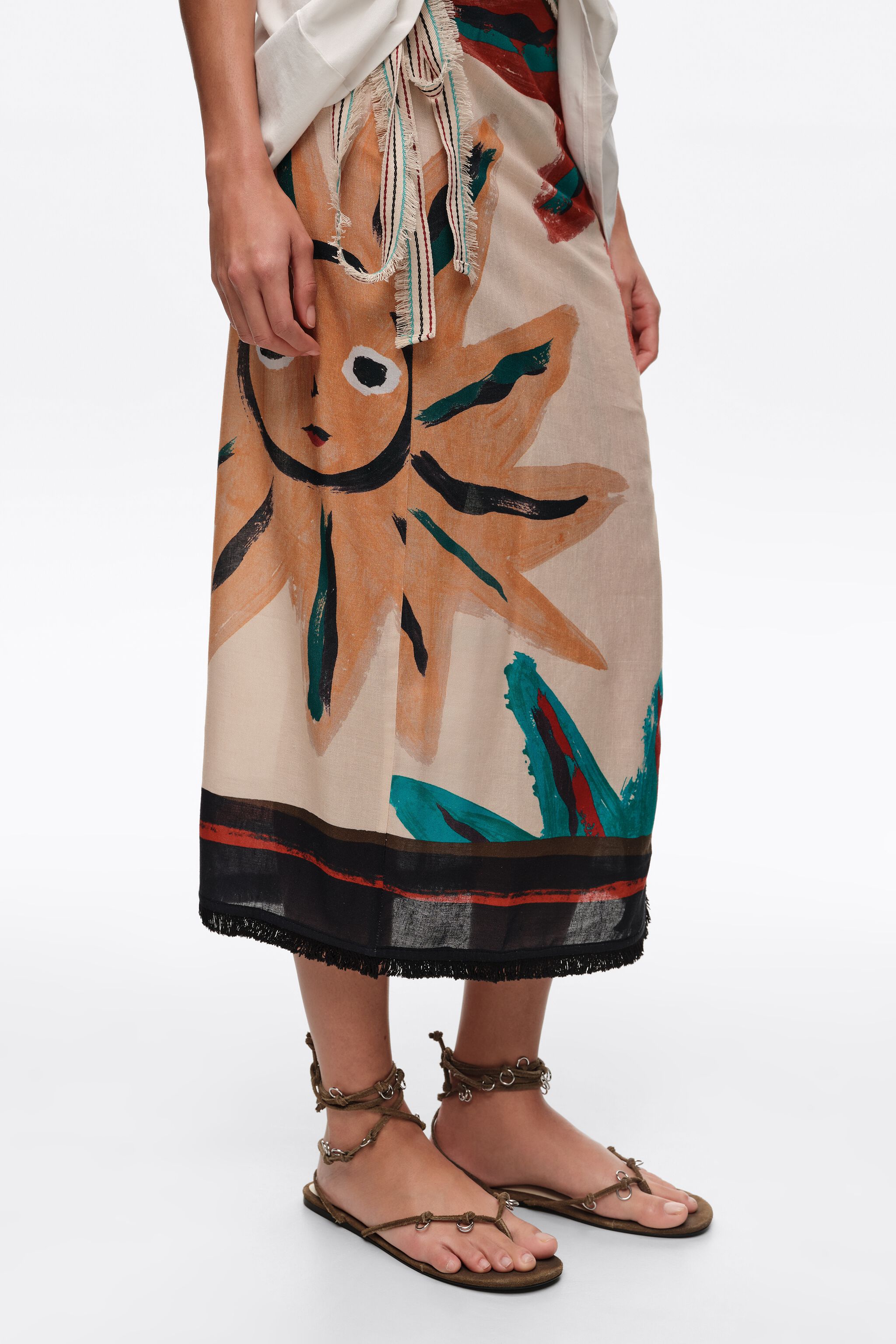 Midikleid mit Positional-Sun-Print