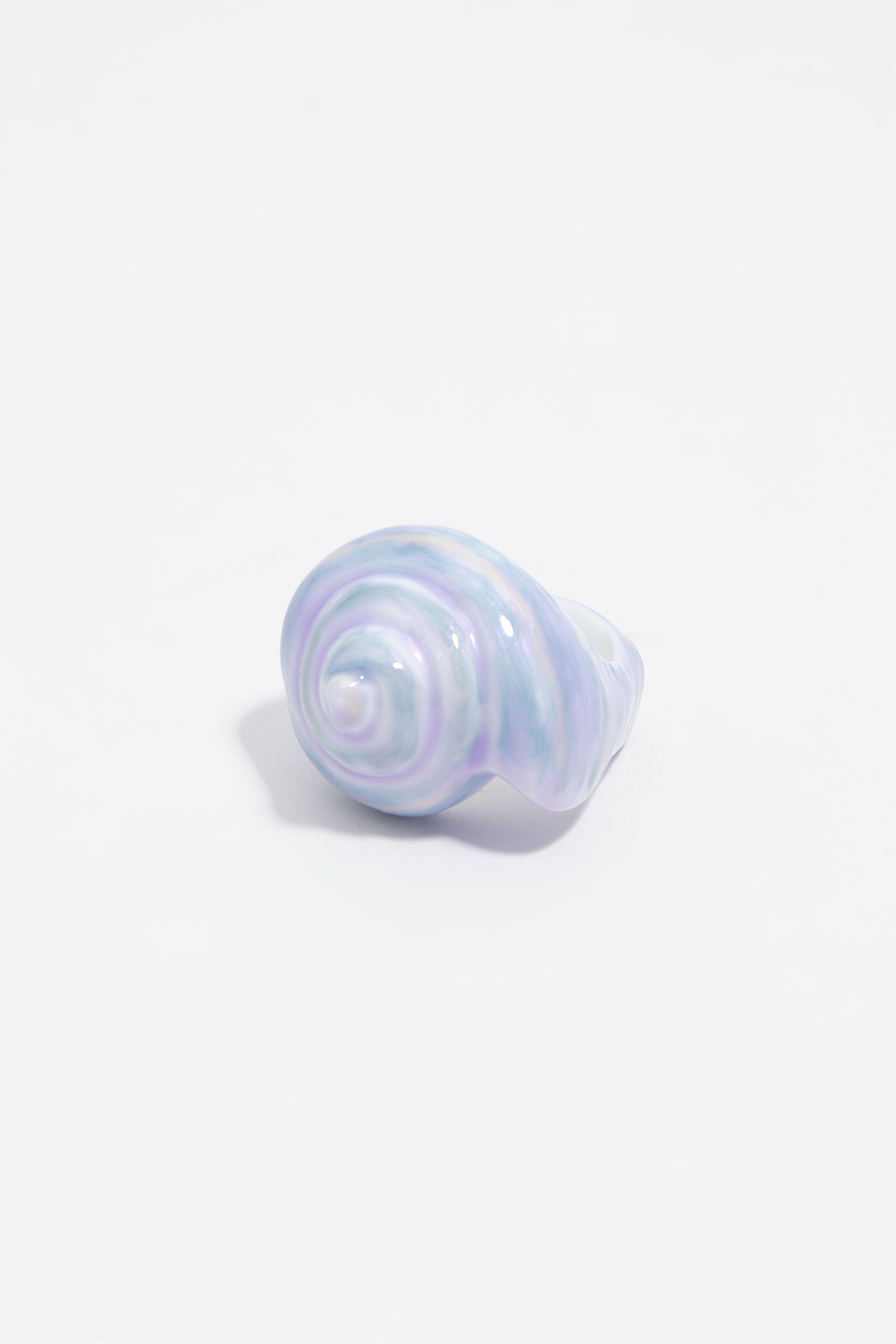 Blaue Emaille-Resin-Schneckenring