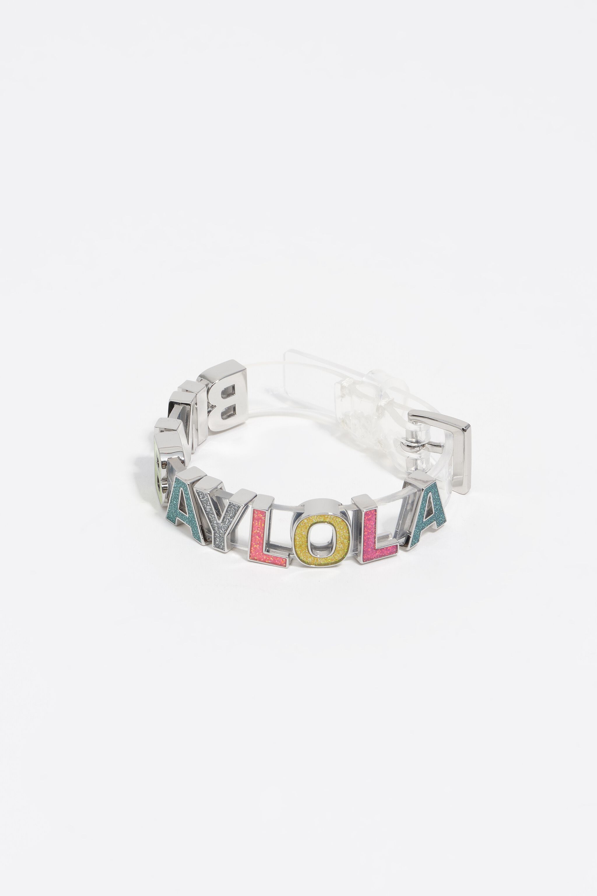 Farbenfroher glitzernder Logokettenarmband