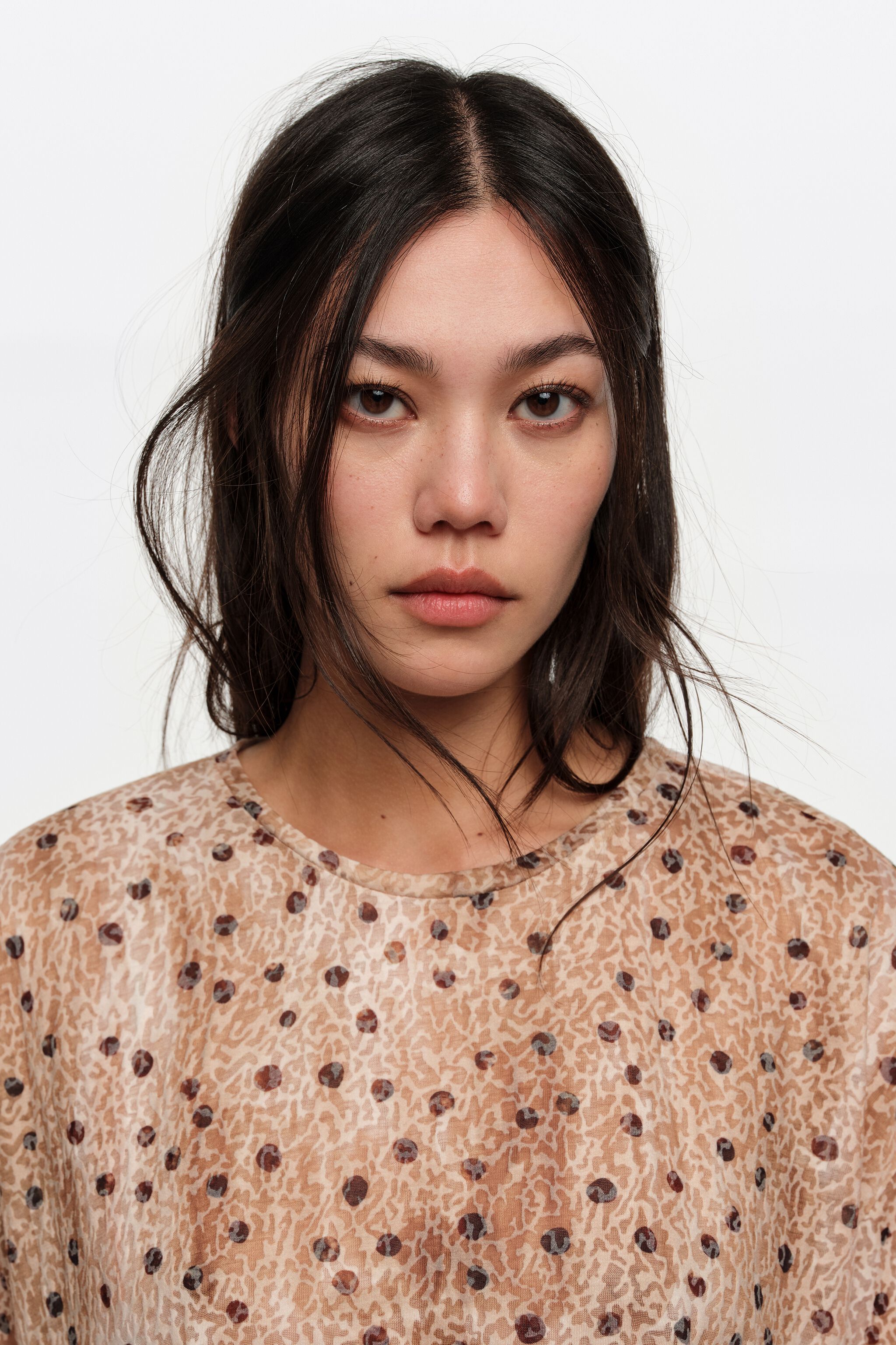 Wasserfarbe-Punkte-Boxy-Devoré-T-Shirt