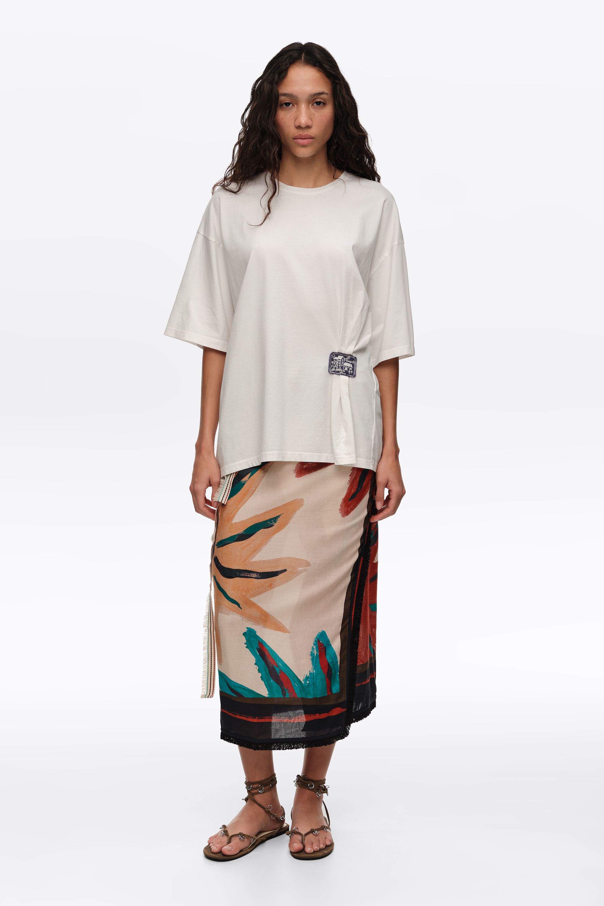Midikleid mit Positional-Sun-Print