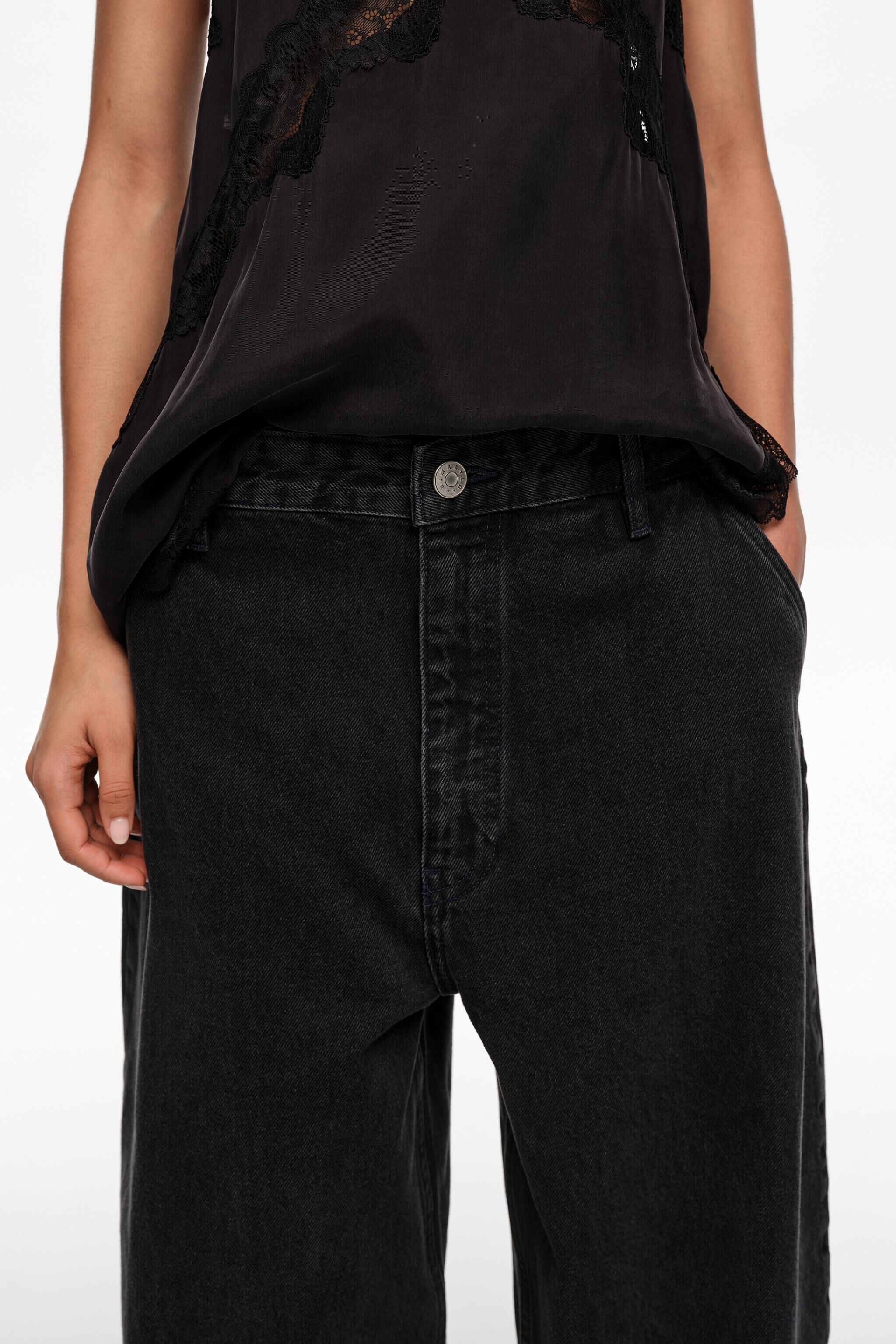 WEITE BEIN - Gewaschene schwarze Jeans