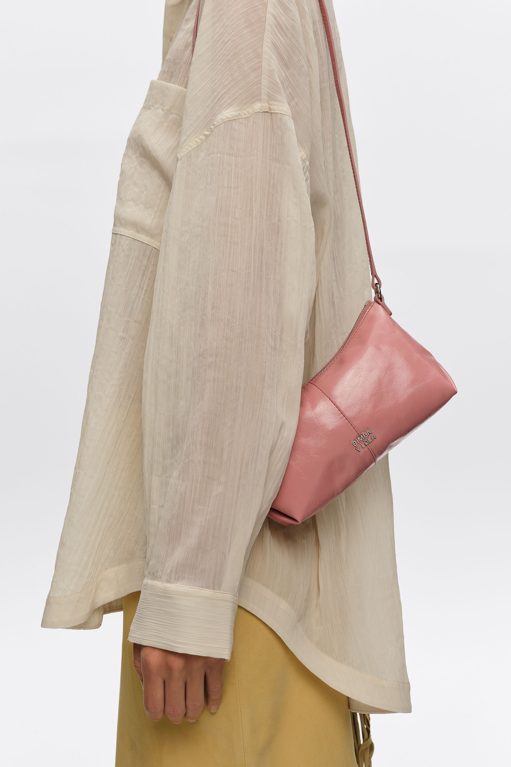 Rosa Ledermini-Tasche
