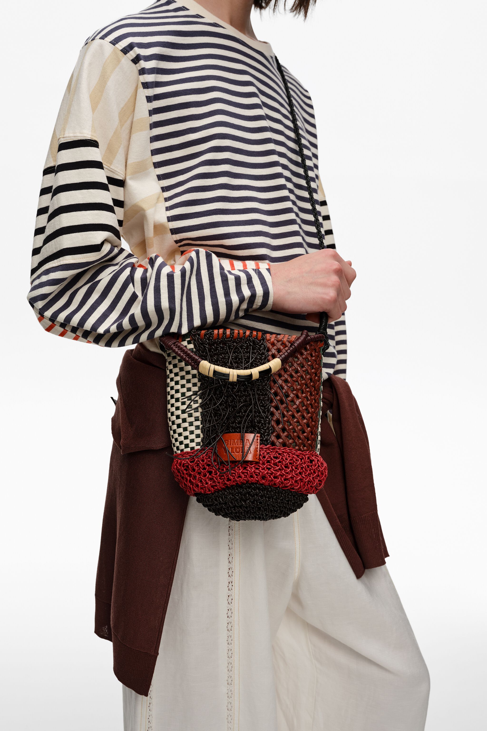 Rote Patchwork-Handtasche