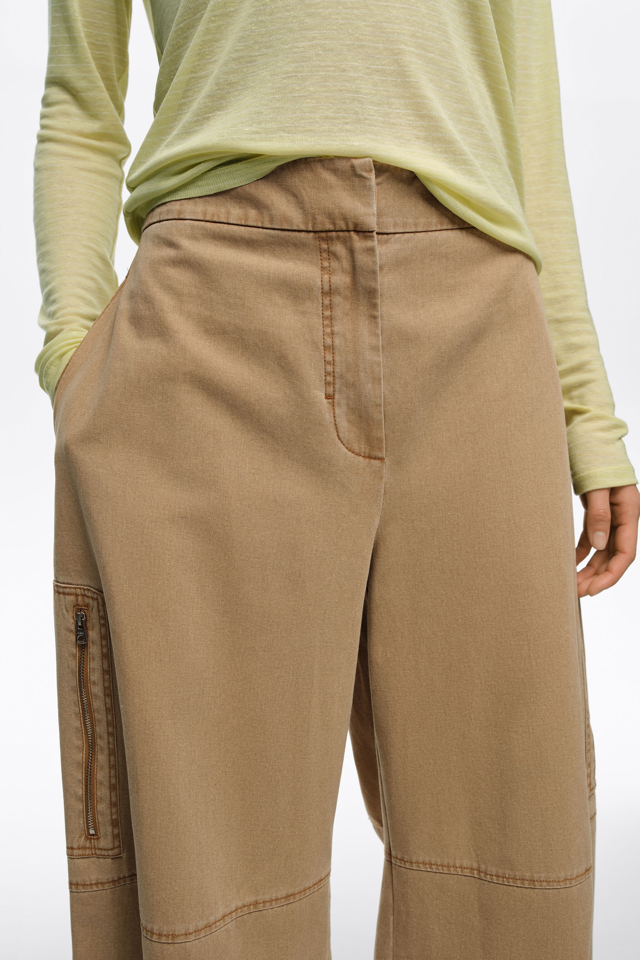 Kamelbaumwoll verstellbare Barrel-Hosen