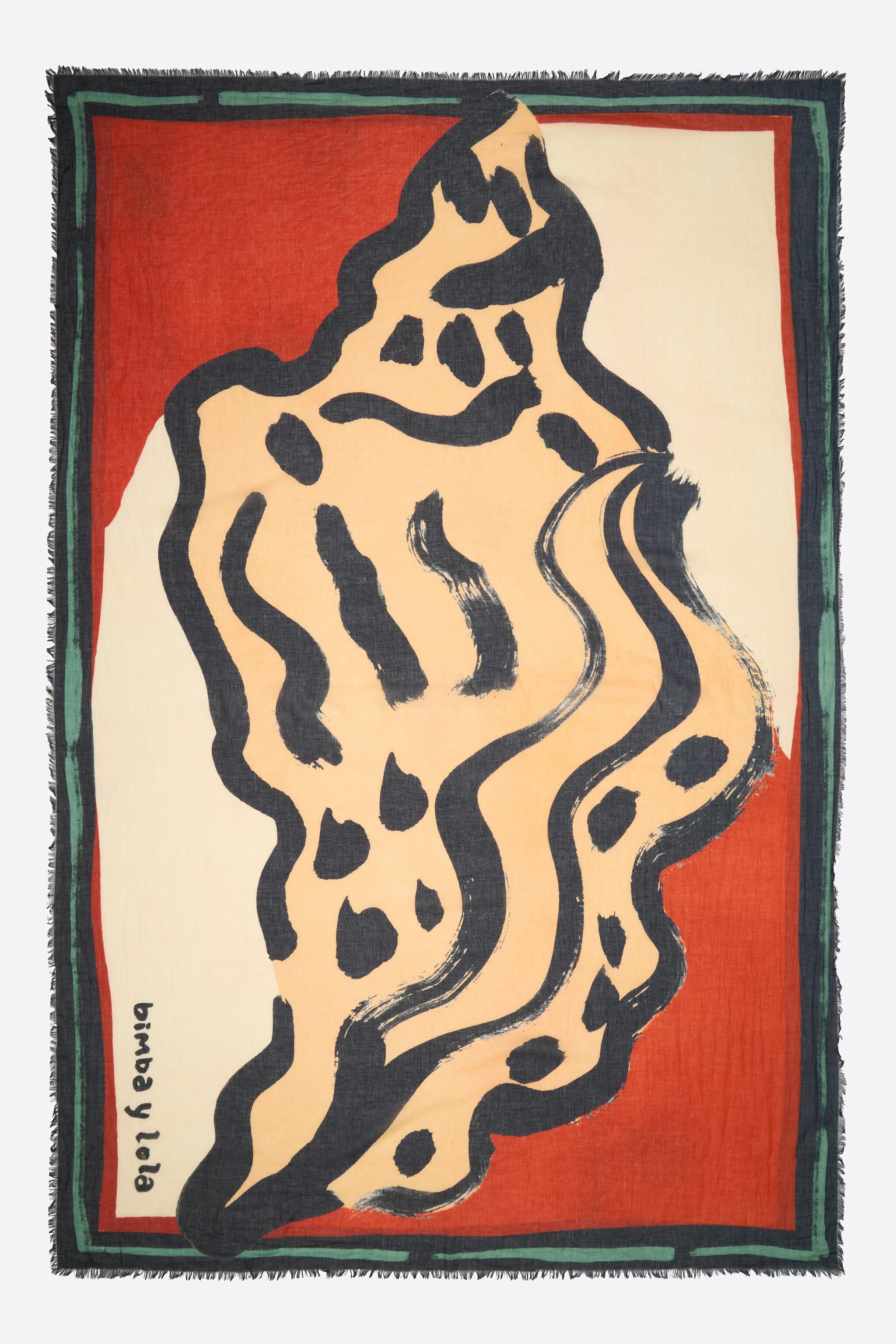 Gewaschener Baumwoll-Sarong mit Muschel-Design