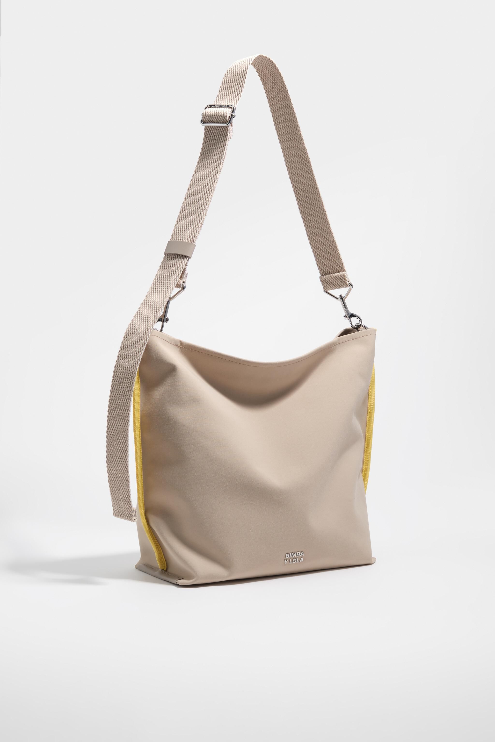 Medium Sand-Gabardine-Tasche Carlino