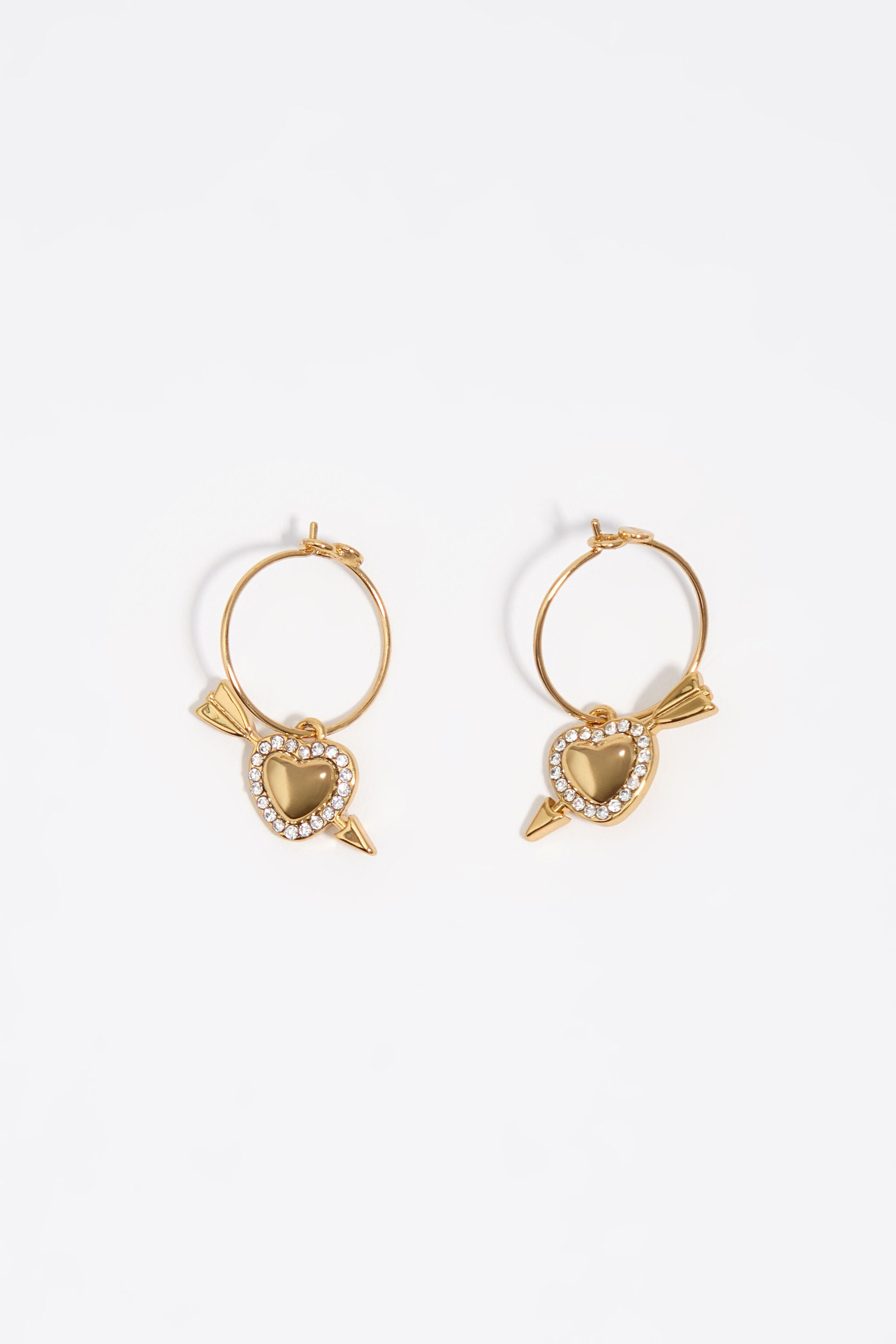 Goldene Herz- und Pfeil-Ohrstecker