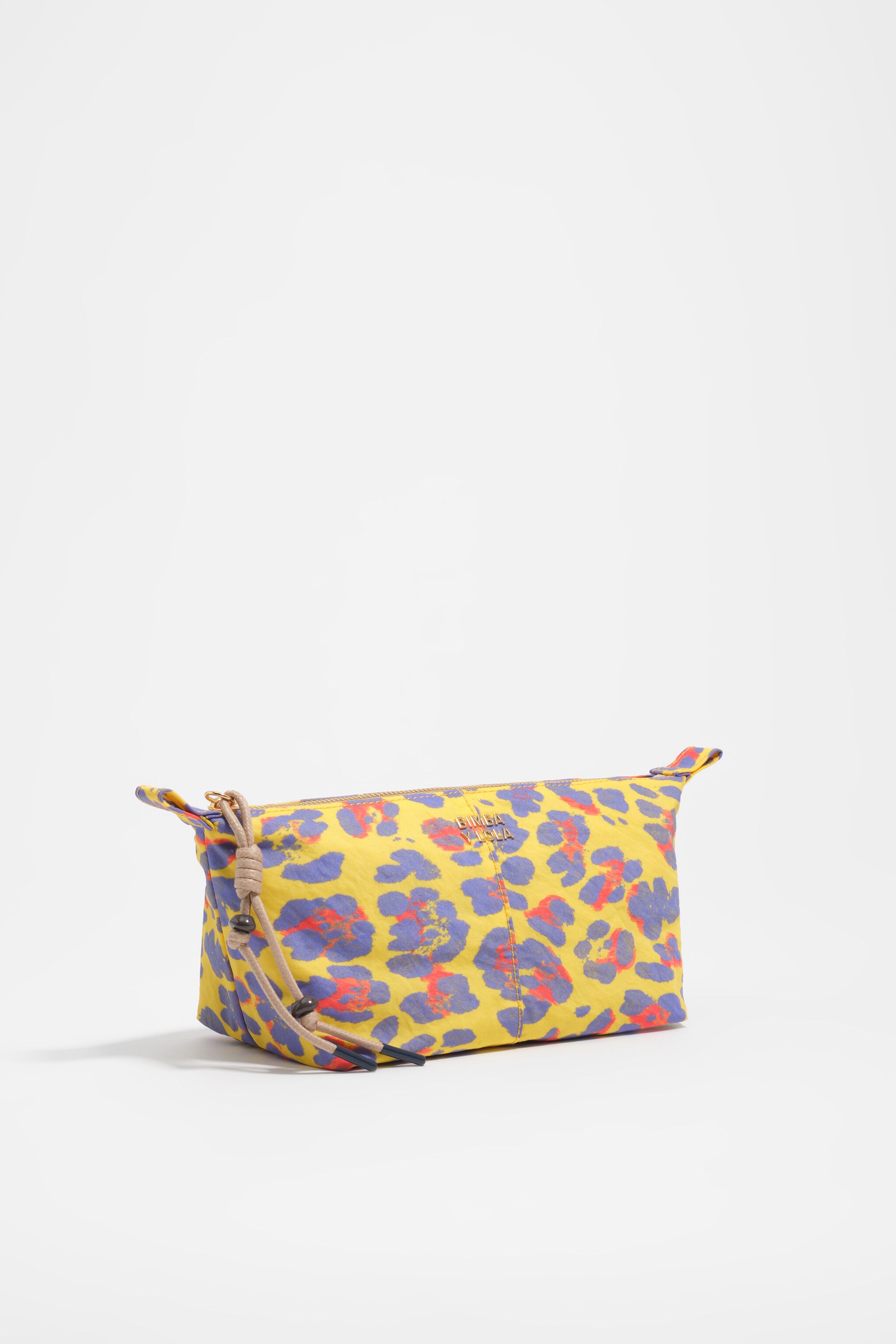 Intens gelber Leopard Trapecio Make-up-Case