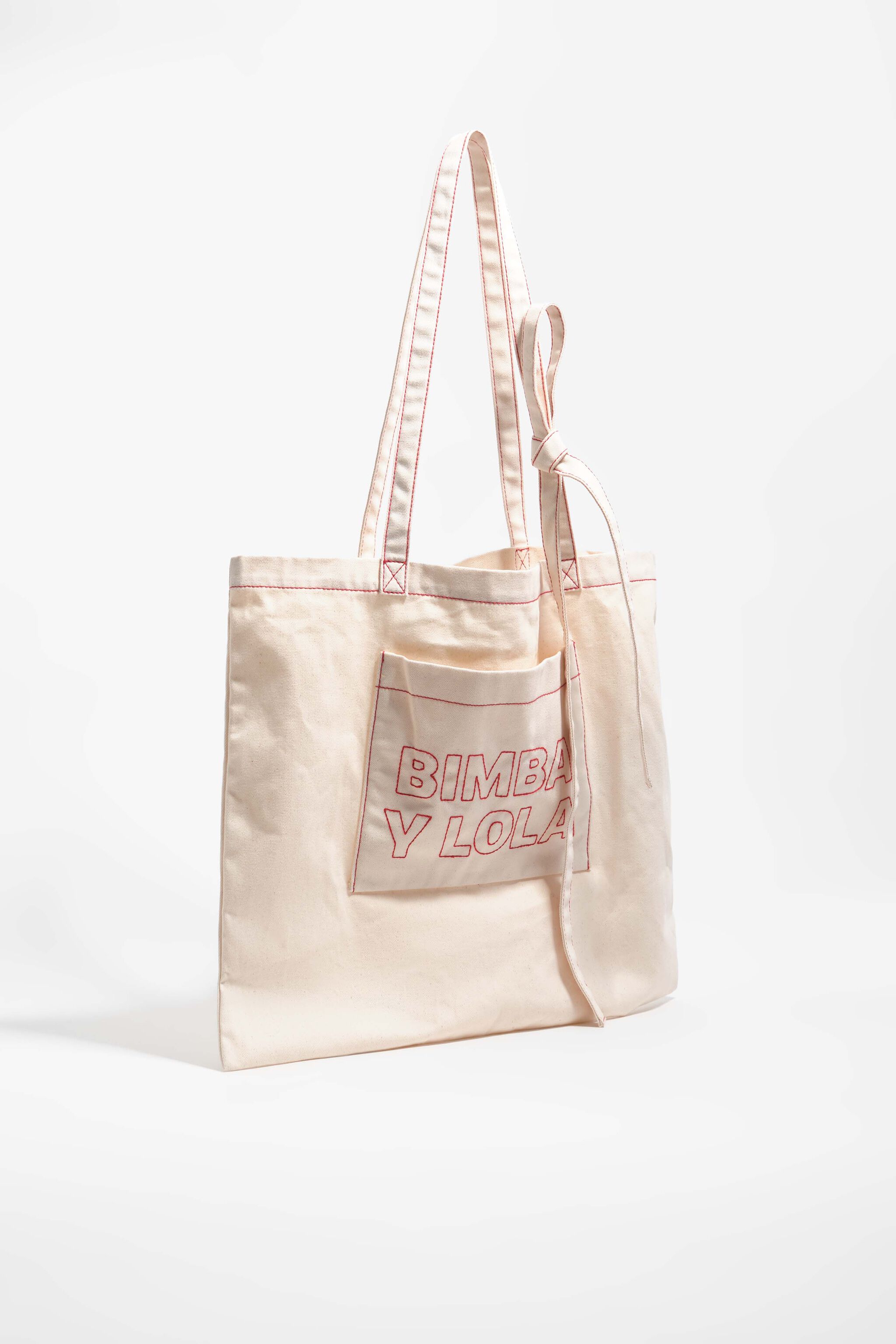 Große, offenweiße Baumwollsegeltuch-Tasche
