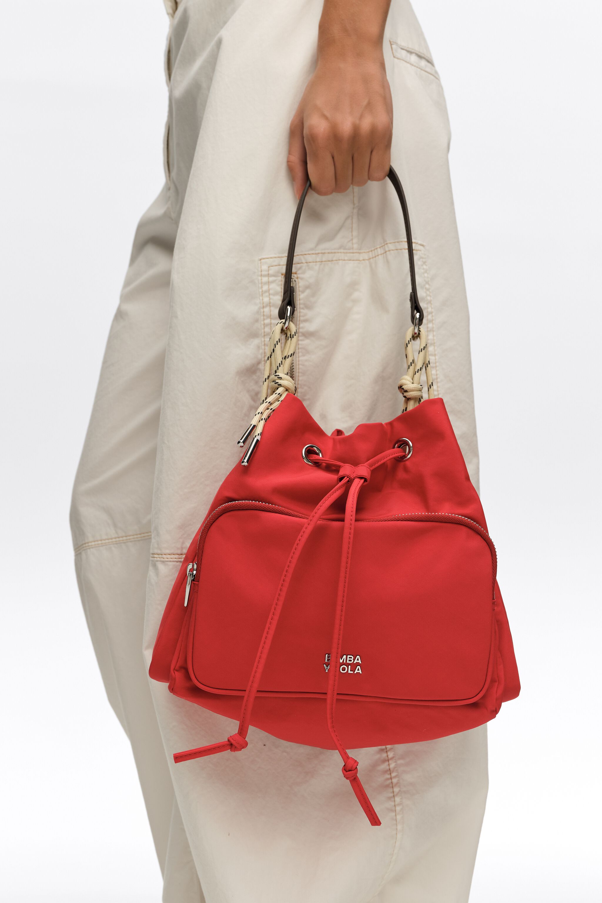 Medium große rote Nylon-Handytasche