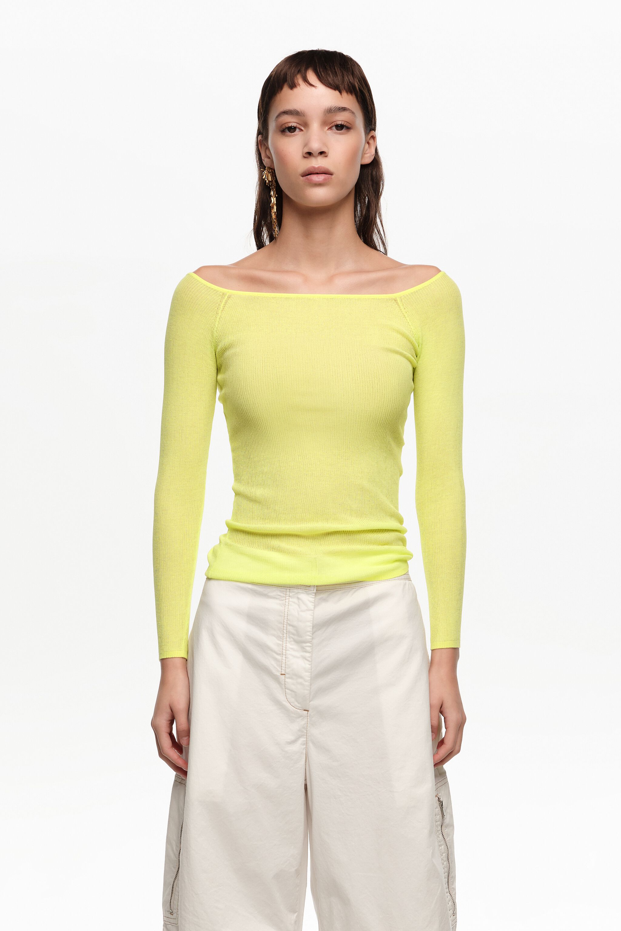 Limette passender gestrickter Pullover